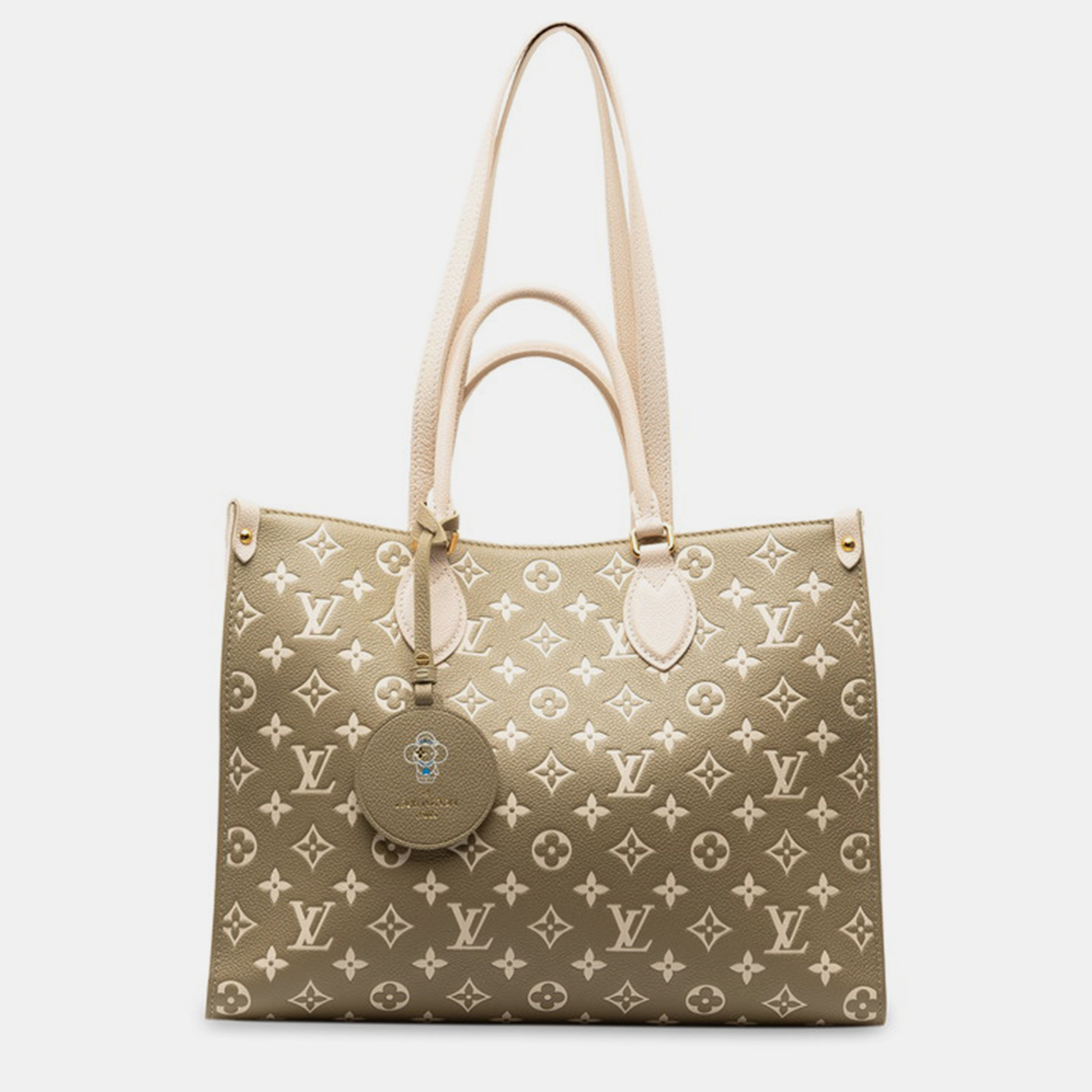 Pre-owned Louis Vuitton Beige/cream Canvas Mm Onthego Tote Bag