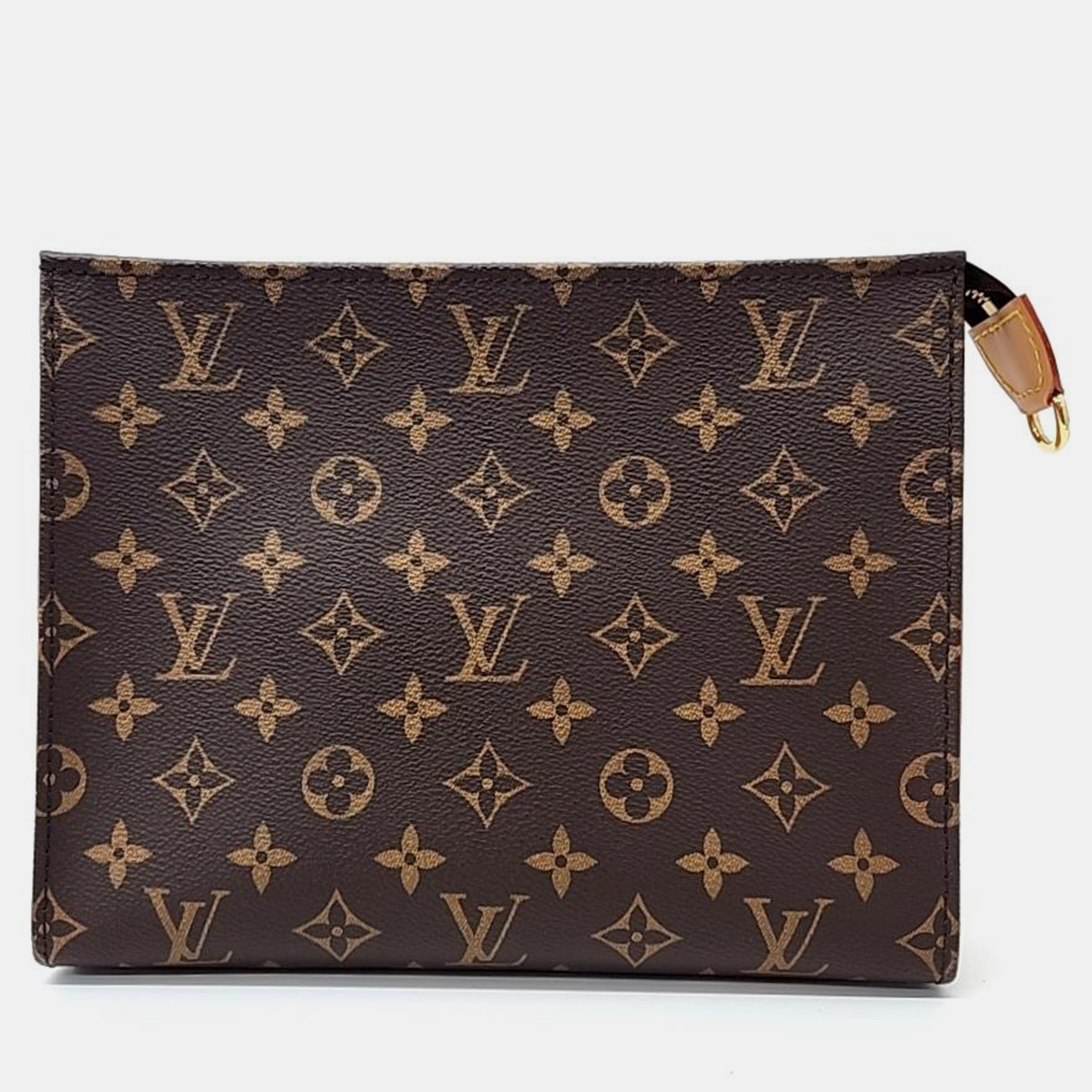 Pre-owned Louis Vuitton Toiletry Pouch On Chain M81412 In Brown