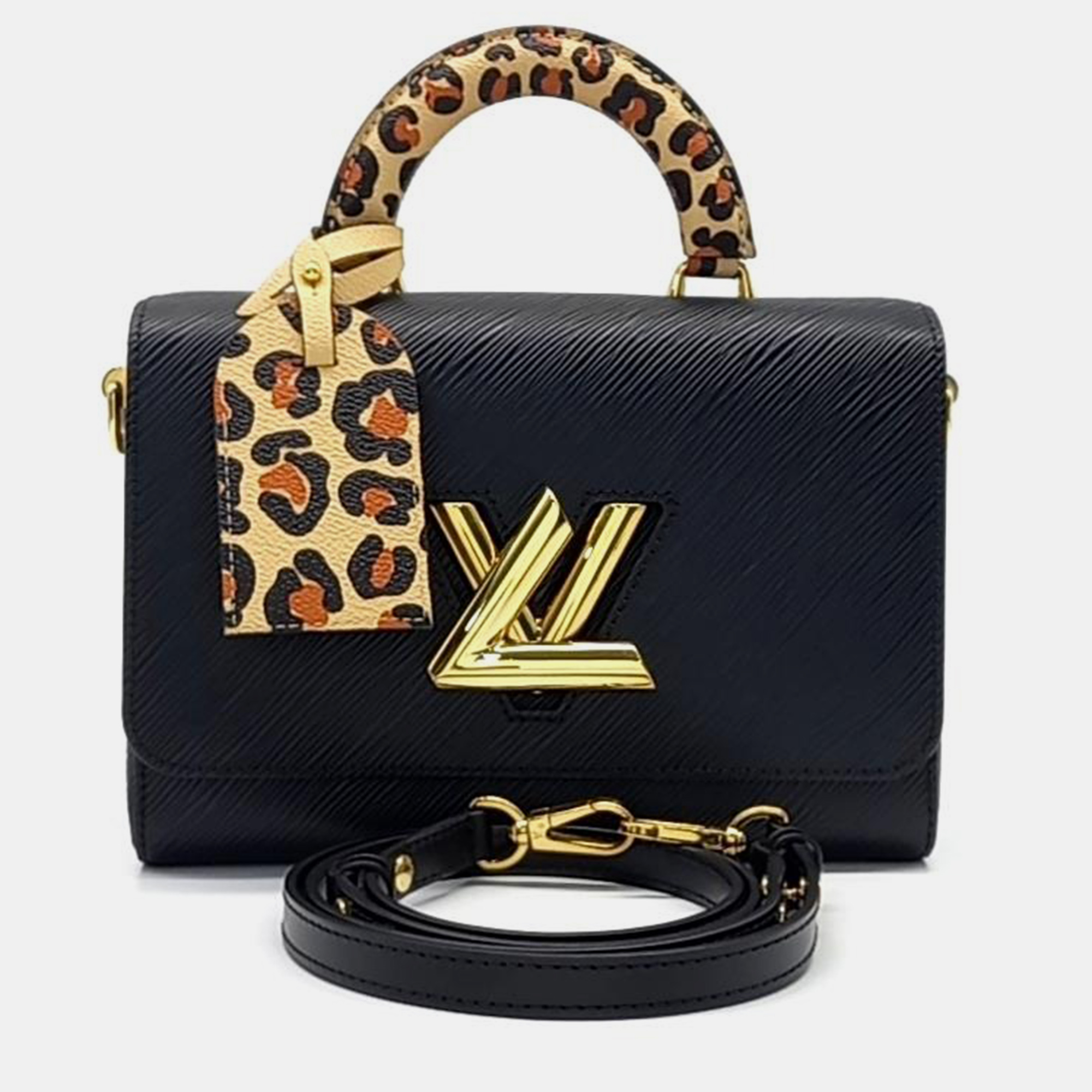 Pre-owned Louis Vuitton Top Handle Twist Mm M58568 Handbag In Black