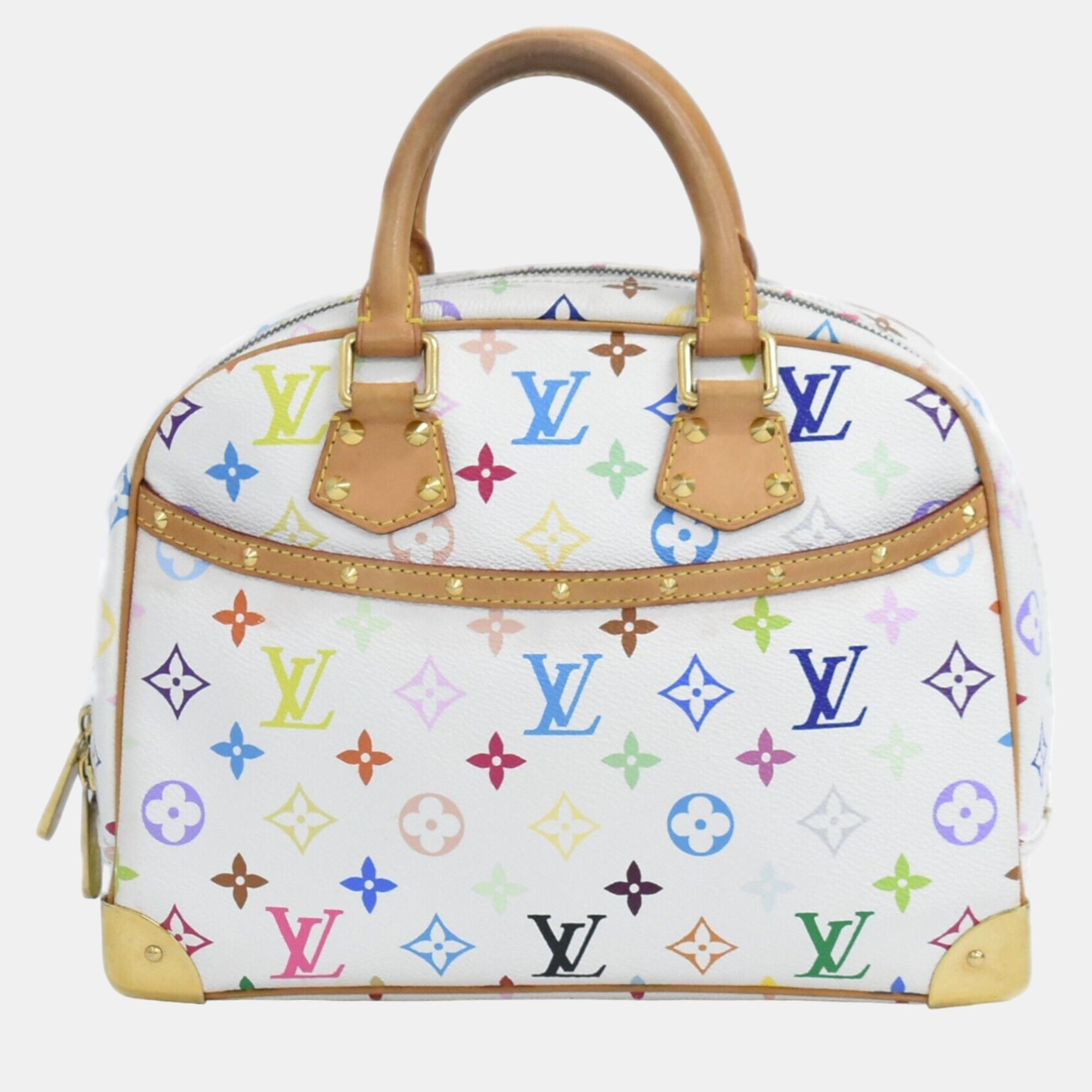 

Louis Vuitton White Monogram Multicolor Canvas Trouville Satchel