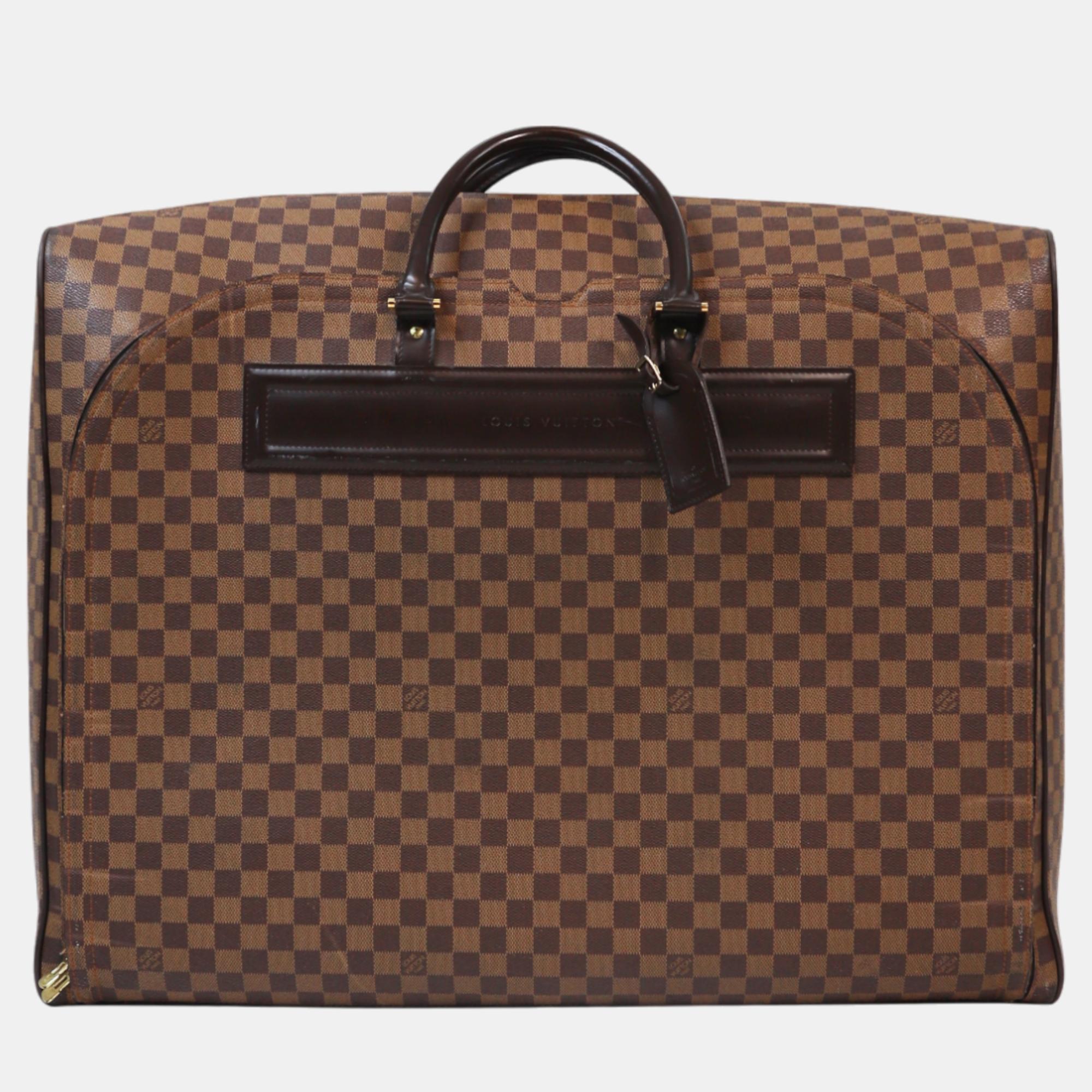 Pre-owned Louis Vuitton Brown Damier Ebene Canvas Nolita Gm Suitcase