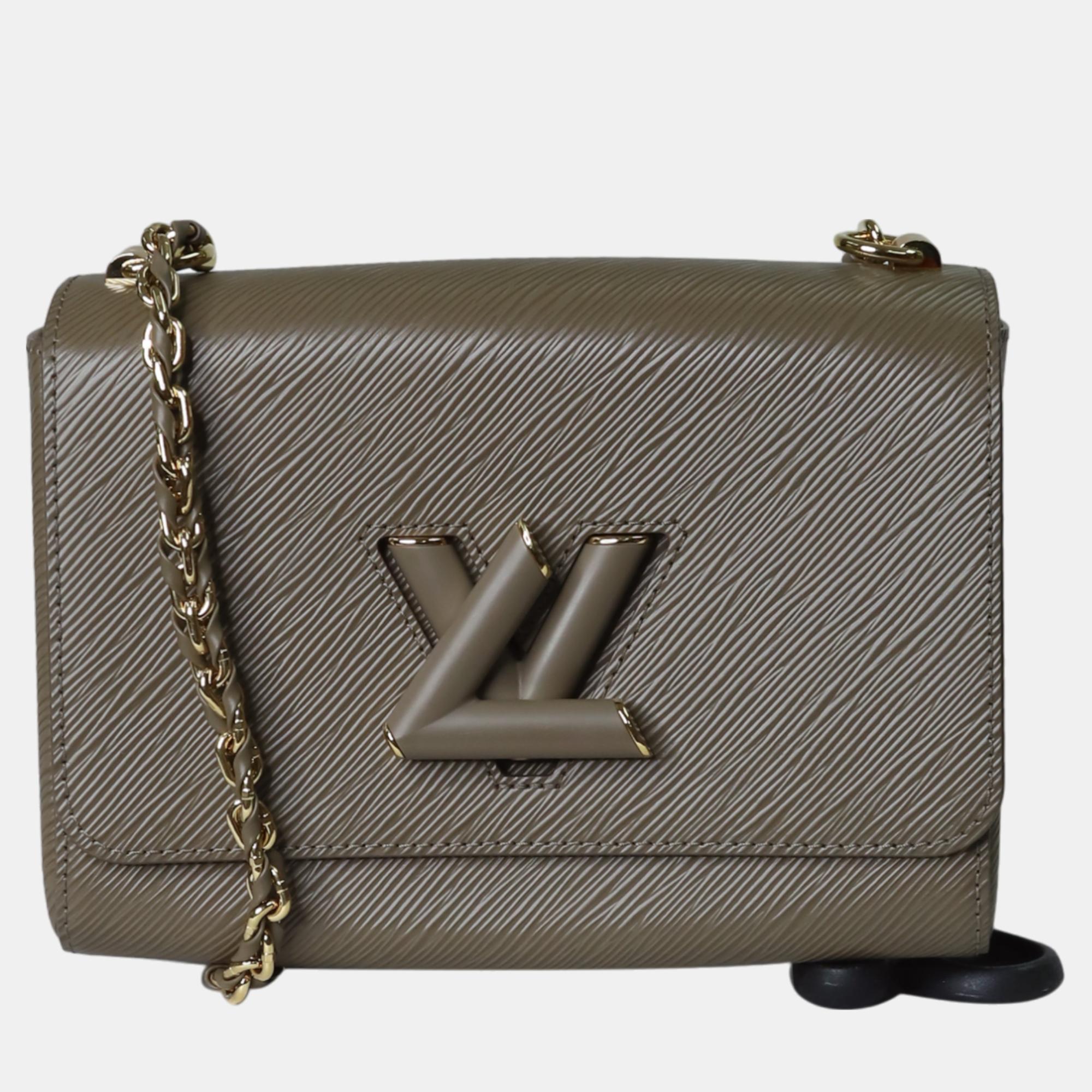 

Louis Vuitton Khaki Epi Leather Twist MM Shoulder Bag, Brown