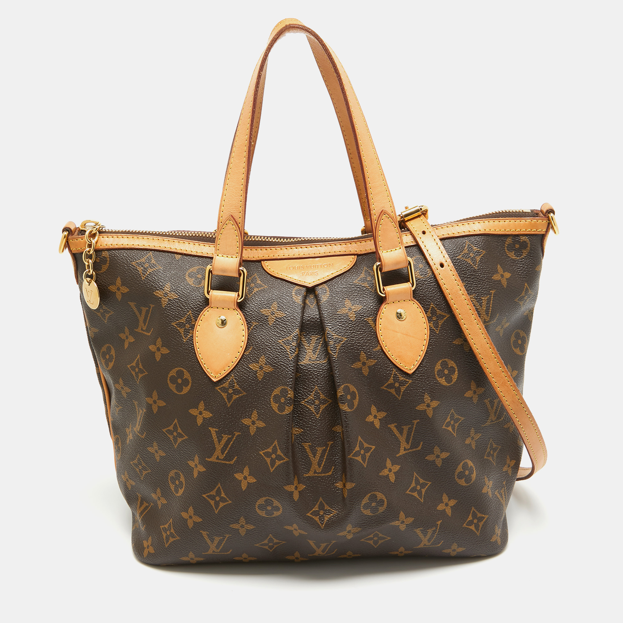 Pre-owned Louis Vuitton Monogram Canvas Palermo Pm Bag In Brown
