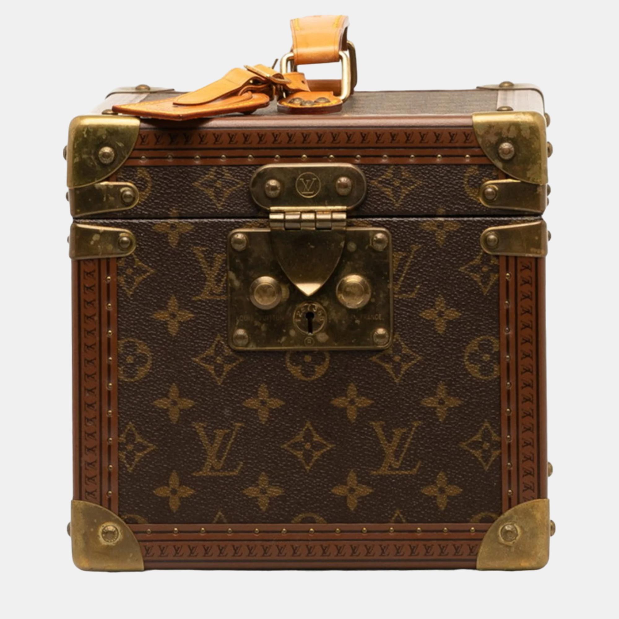 

Louis Vuitton Monogram Boite Train Case Vanity Trunk, Brown