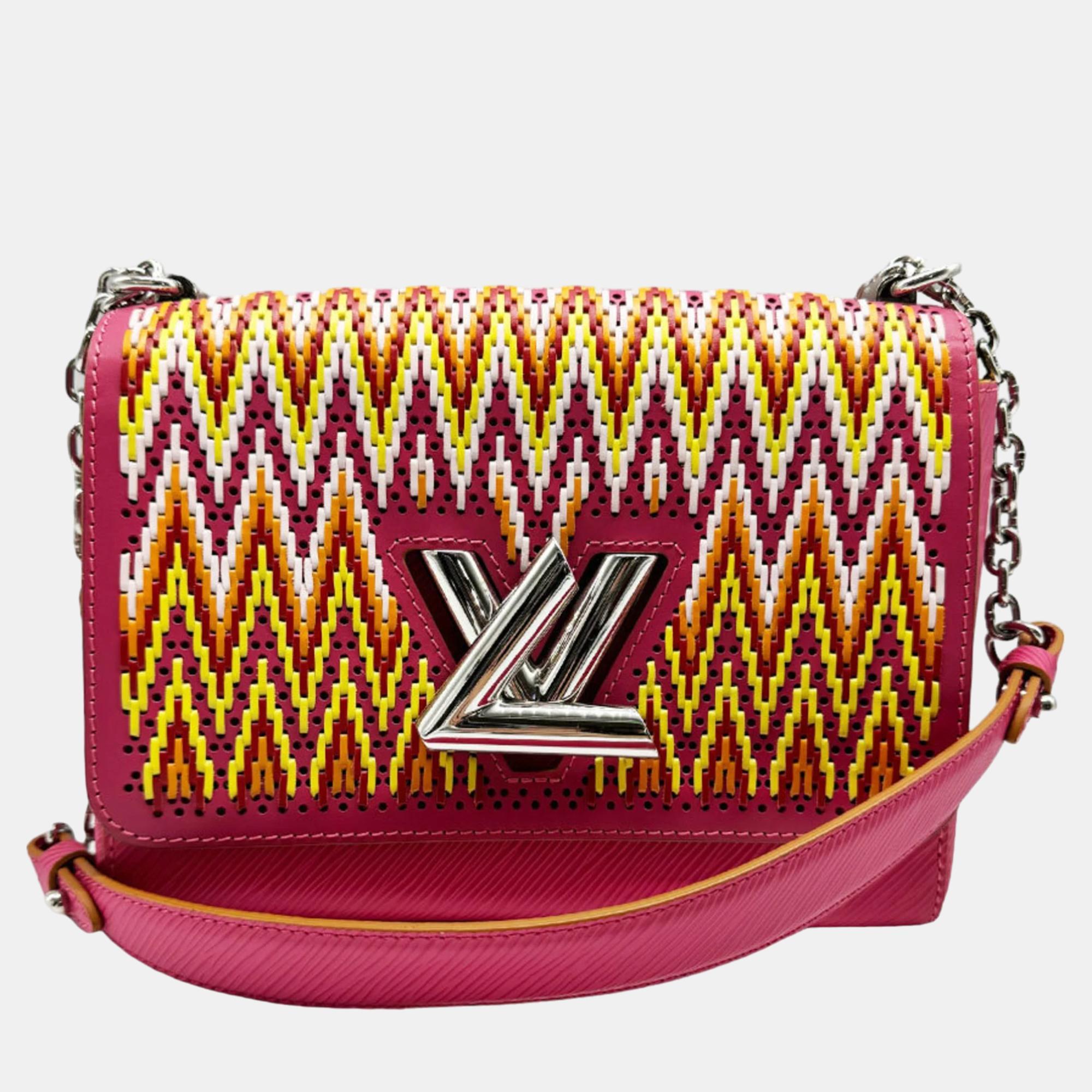 

Louis Vuitton Pink Leather Braided Twist MM Shoulder Bag