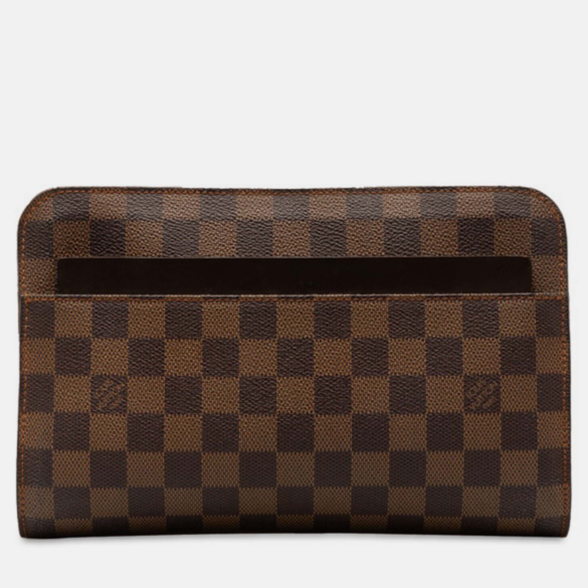 

Louis Vuitton Brown Damier Ebene Canvas Saint Louis Clutch Bag