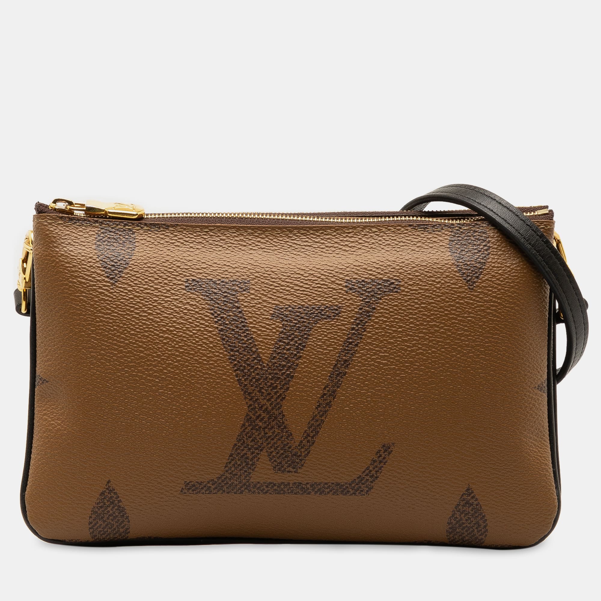 

Louis Vuitton Monogram Giant Reverse Double Zip Bag, Brown