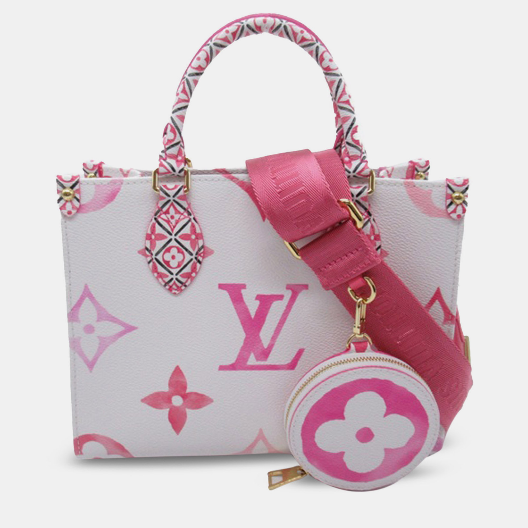 Pre-owned Louis Vuitton Monogram Giant By The Pool 2.0 Onthego Pm In Pink