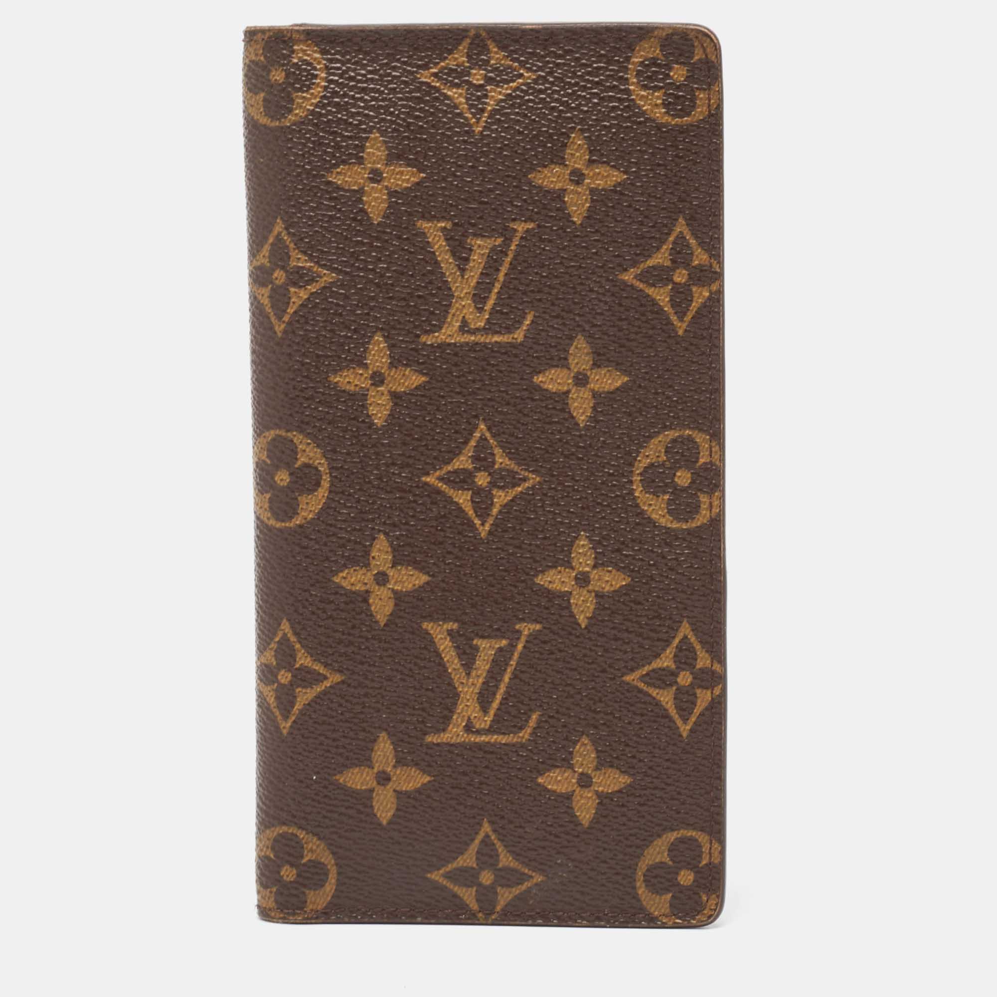 

Louis Vuitton Monogram Canvas Long Bifold Wallet, Brown