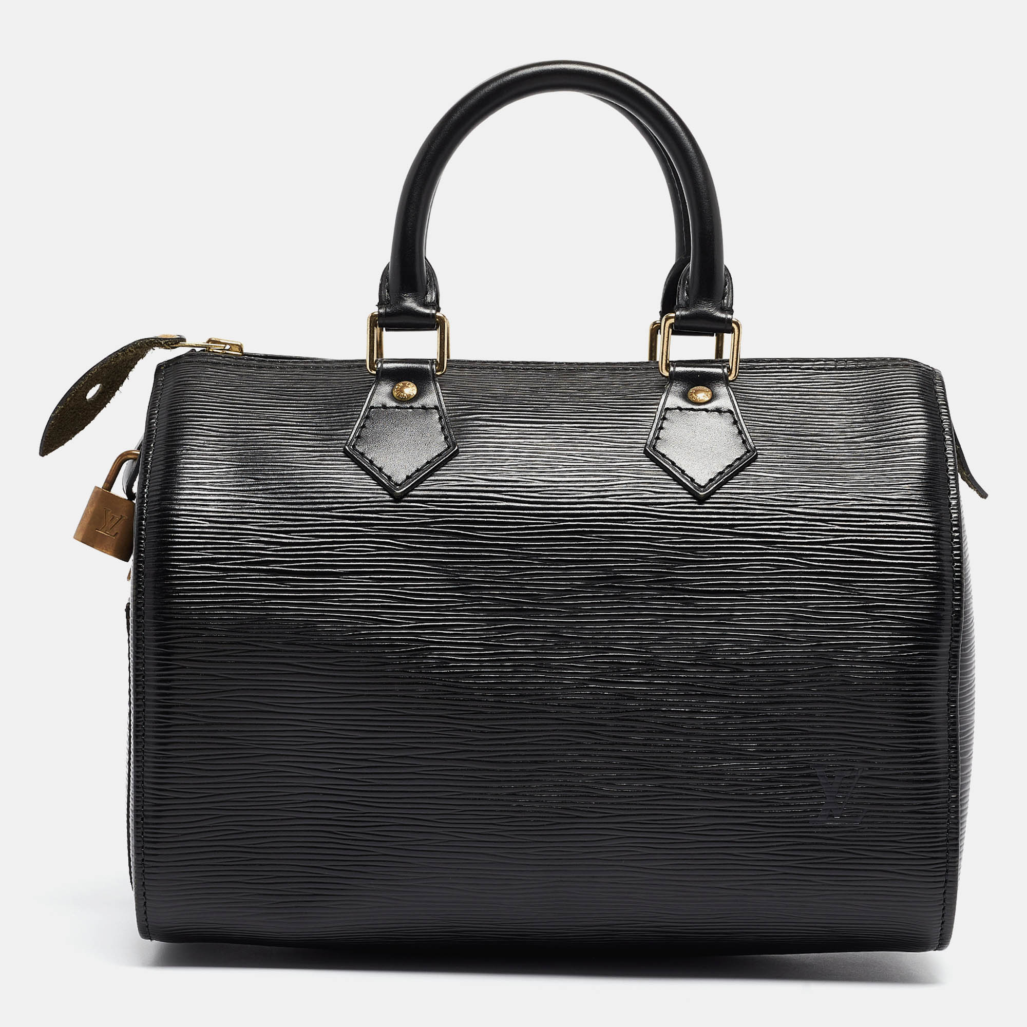 Pre-owned Louis Vuitton Black Epi Leather Speedy 25 Bag