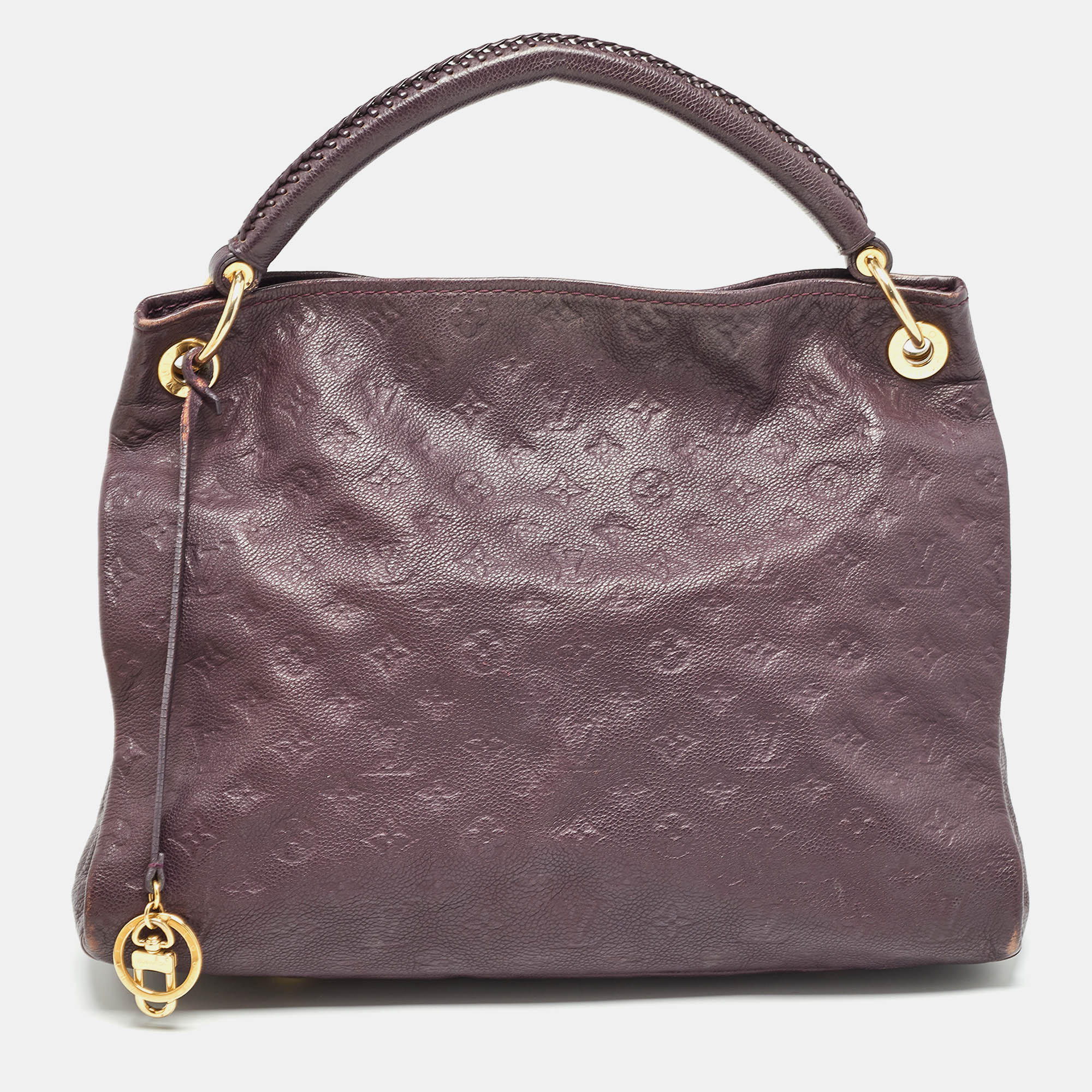 Pre-owned Louis Vuitton Aube Monogram Empreinte Leather Artsy Mm Bag In Purple