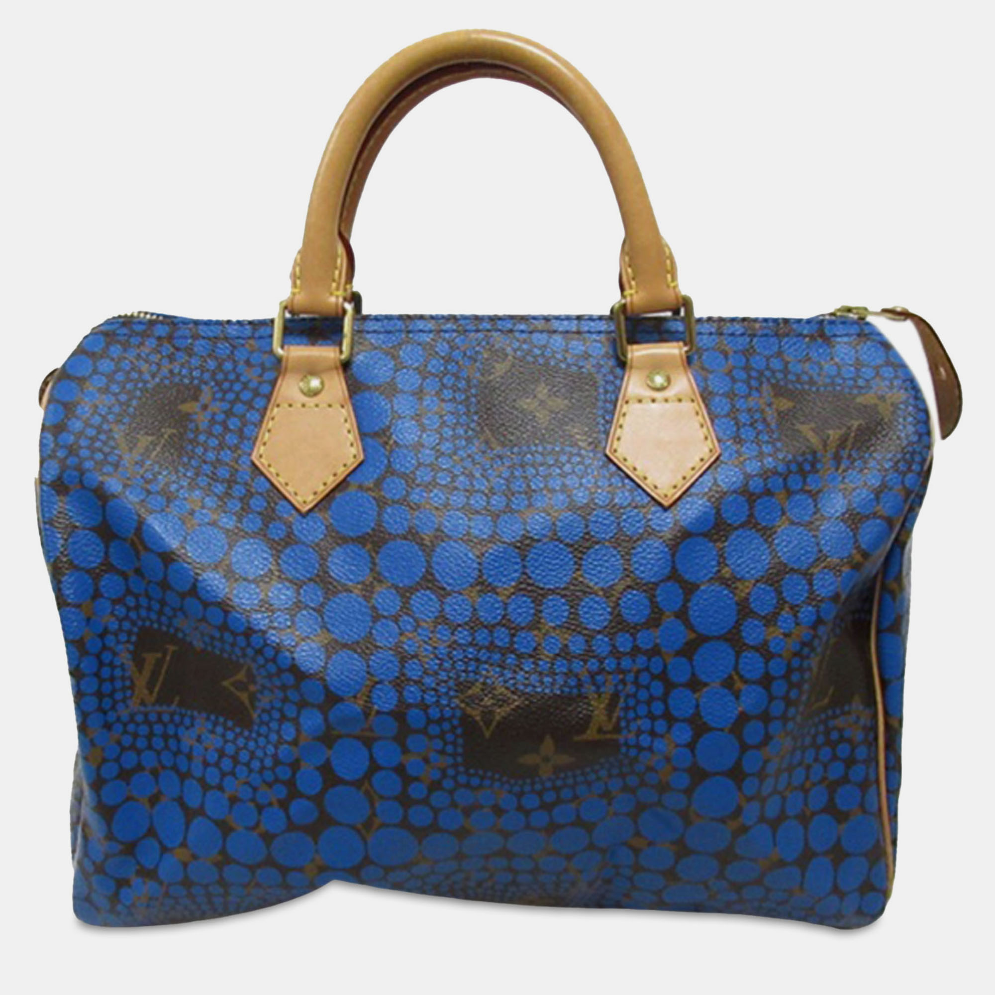 Pre-owned Louis Vuitton X Yayoi Kusama Monogram Town Speedy Bag In Blue