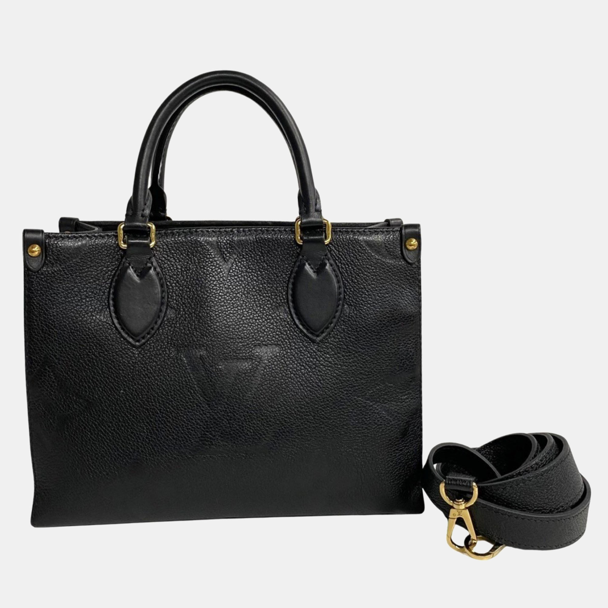 

Louis Vuitton Black Leather  Onthego Totes