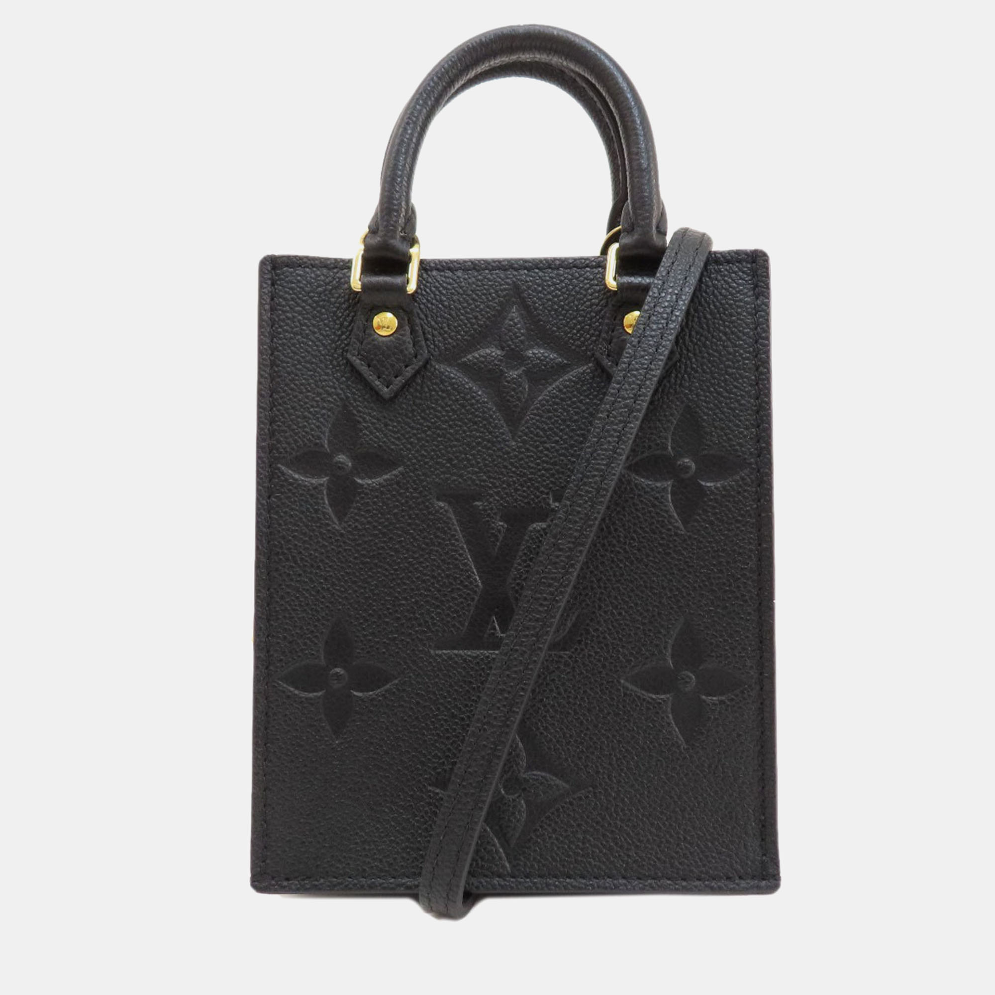 

Louis Vuitton Black Leather Petite Sac Plat Tote Bag