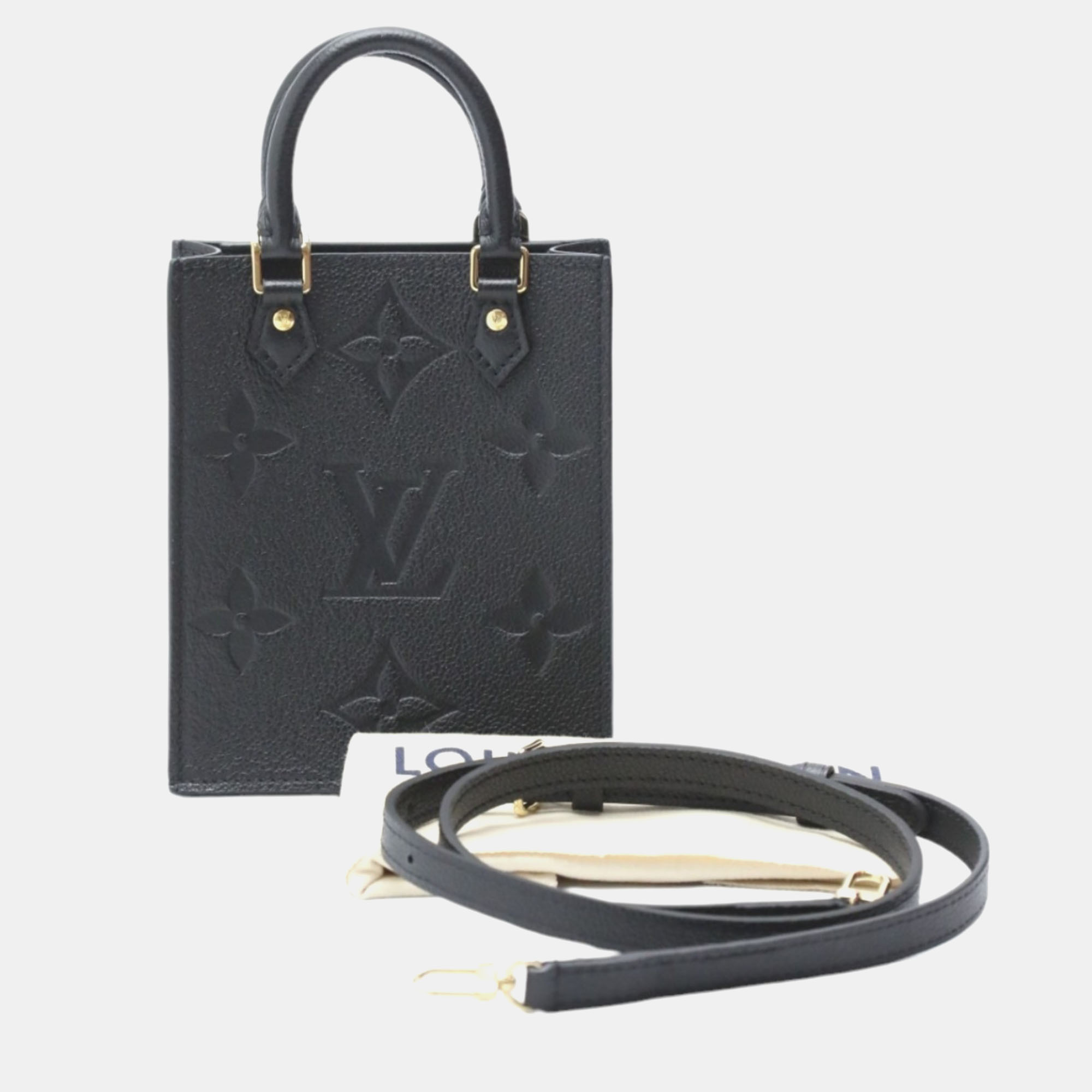 

Louis Vuitton Black Leather Petite Sac Plat Tote Bag