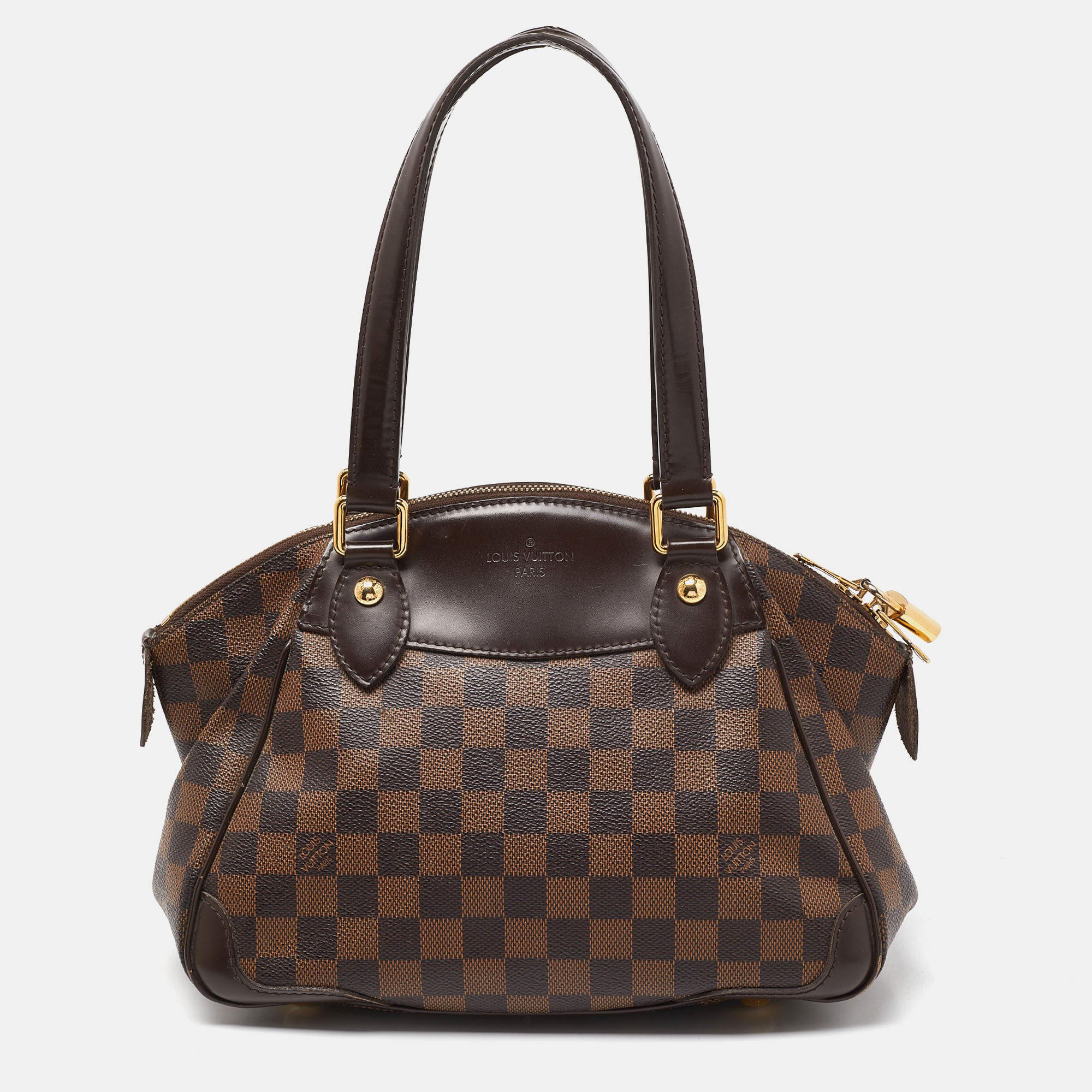 Pre-owned Louis Vuitton Damier Ebene Canvas Verona Pm Bag In Brown