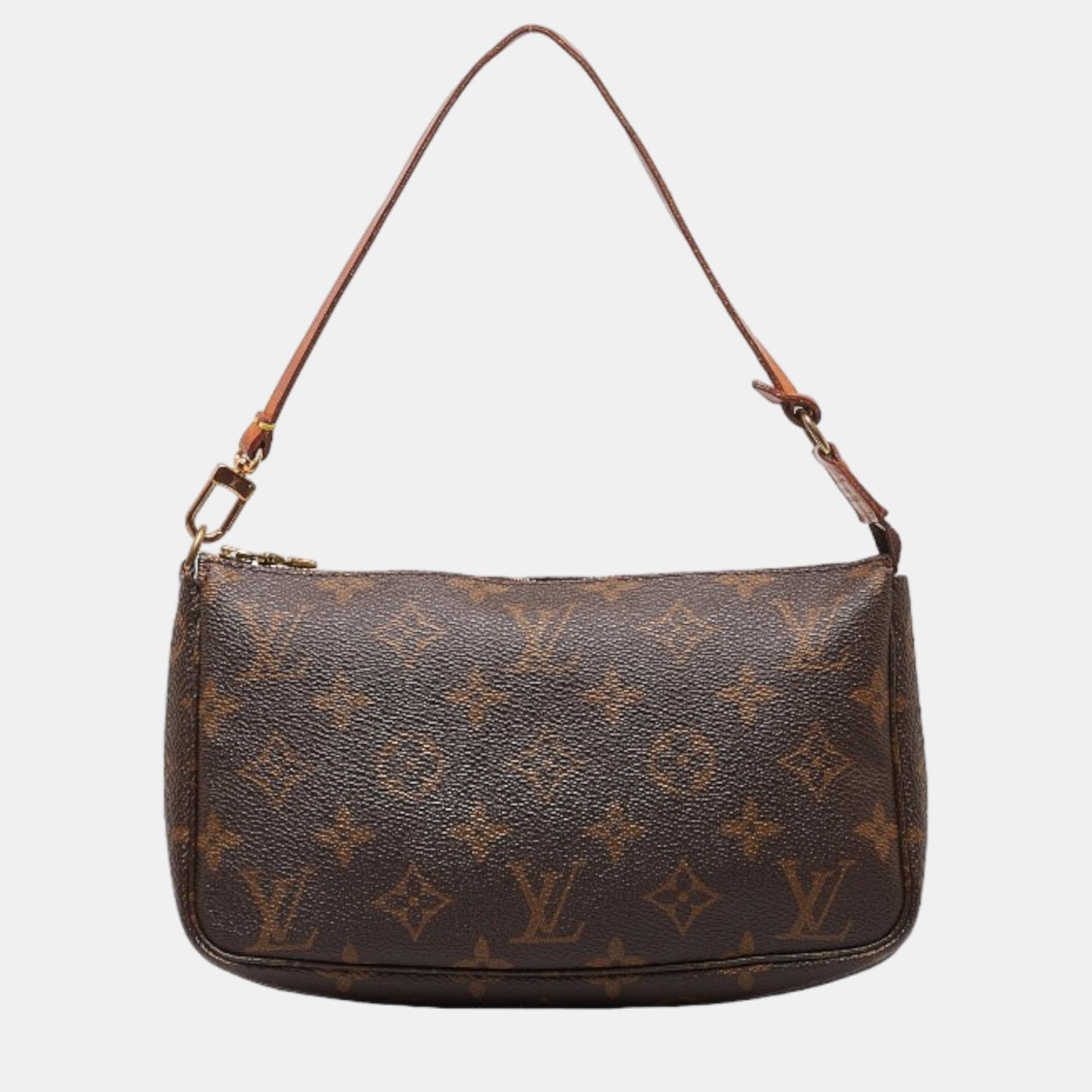 

Louis Vuitton Brown Canvas Pochette Accessoires Shoulder Bag