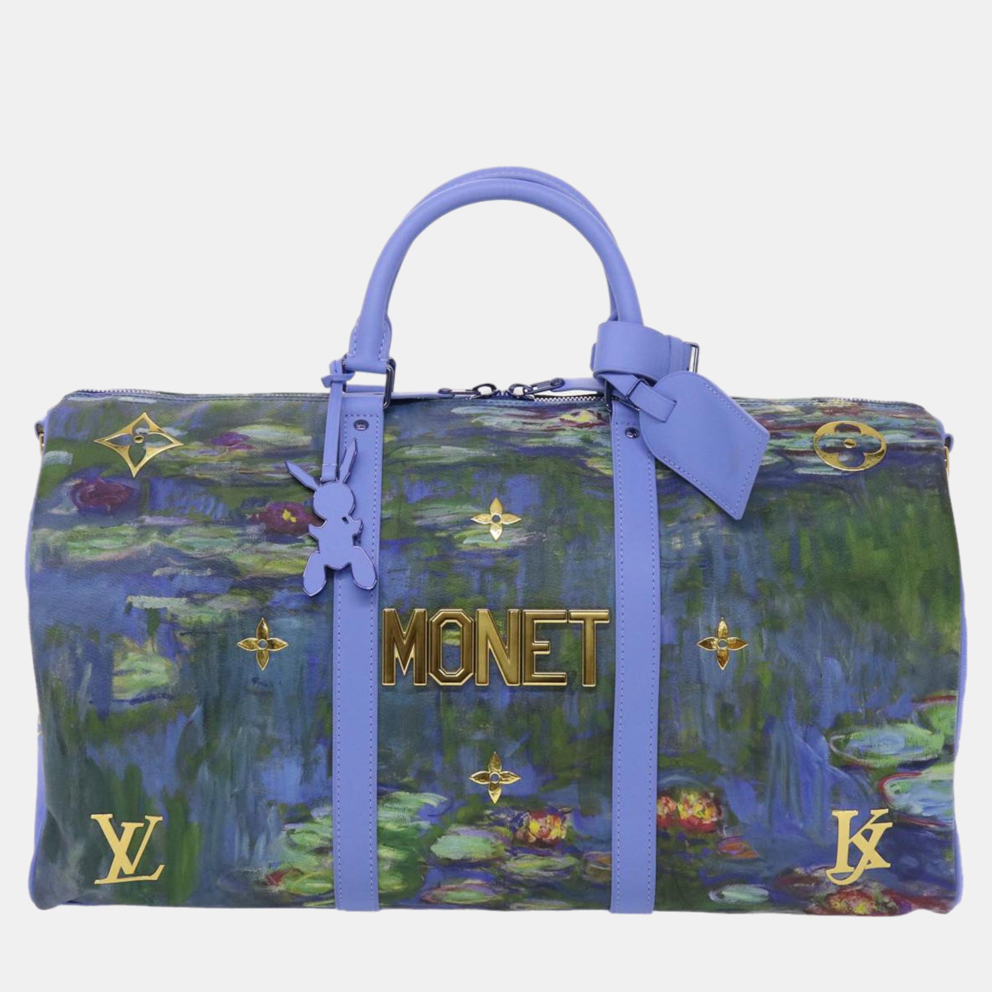 

Louis Vuitton x Jeff Koons Multicolor Masters Collection Manet 50 Speedy Bandouliere Duffel Bags, Blue