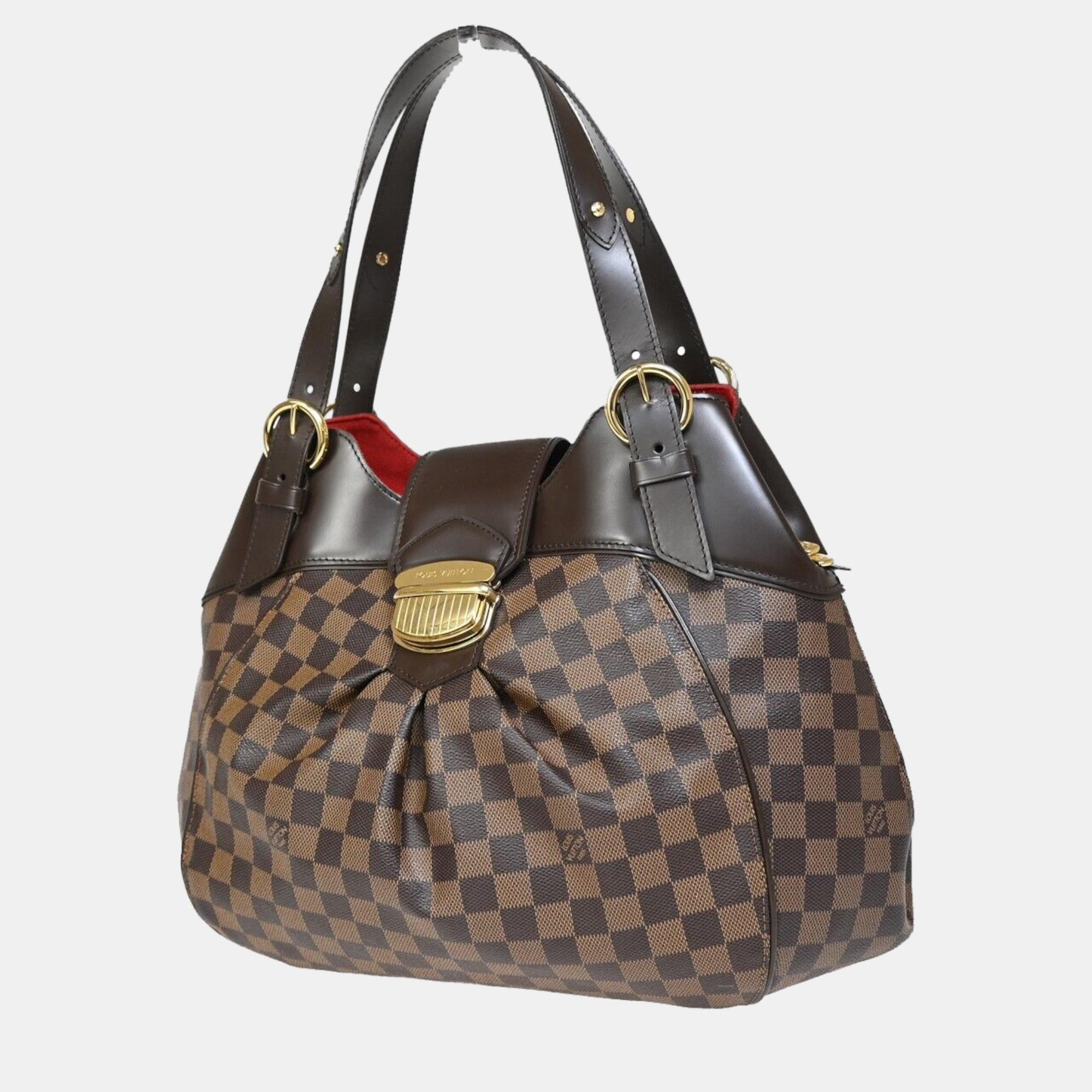 Pre-owned Louis Vuitton Brown Coated Canvas Sistina Pm Damier Ebene Pattern Shoulder Bag