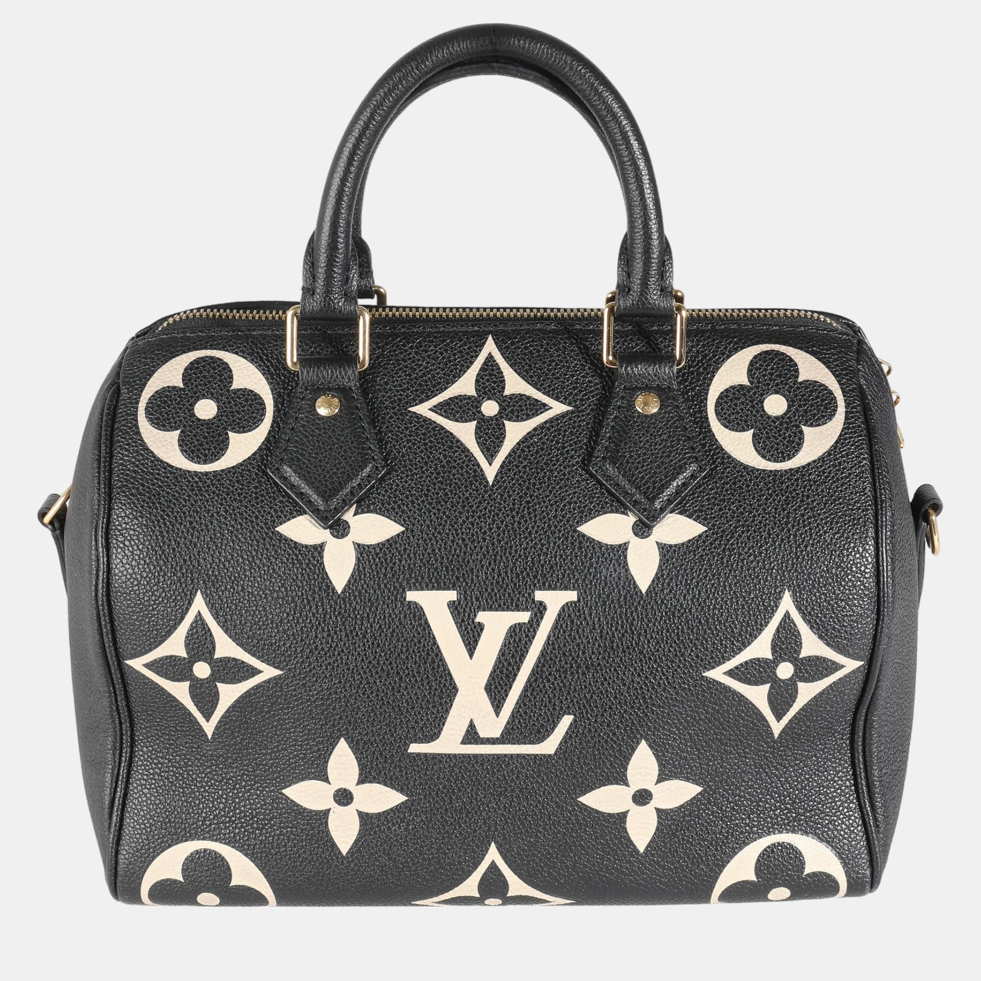 

Louis Vuitton Black Monogram Empreinte Speedy Bandouliere 25 Bag