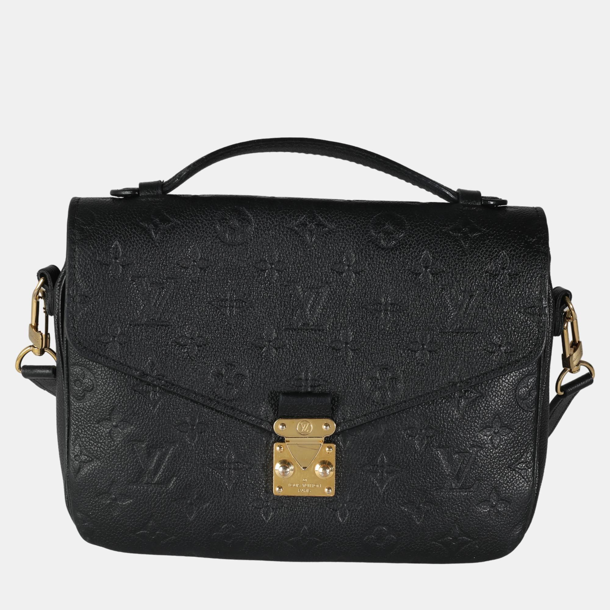 

Louis Vuitton Black Monogram Empreinte Pochette Metis Bag