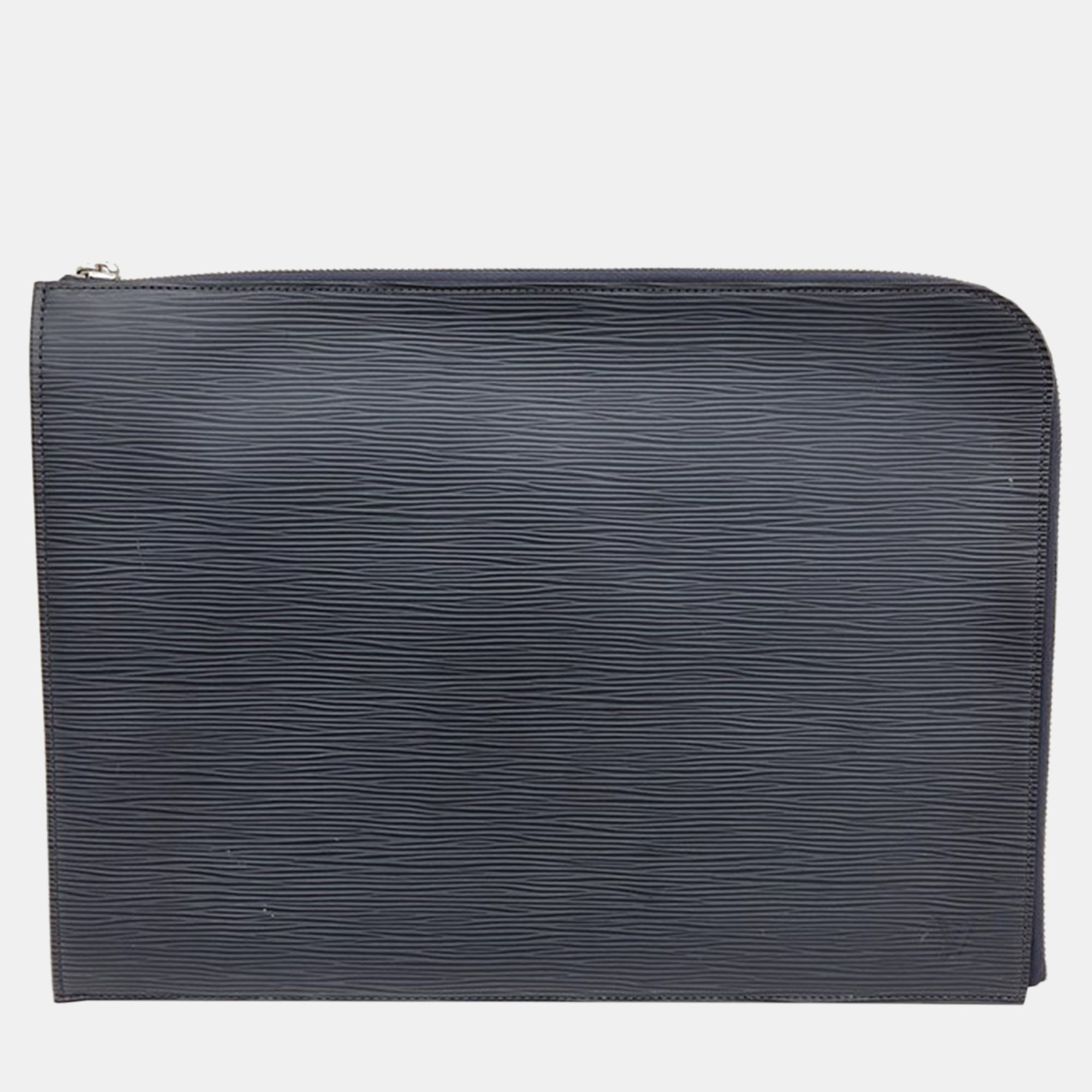 

Louis Vuitton Gray Epi Leather Pochette Jour GM Clutch Bag, Black