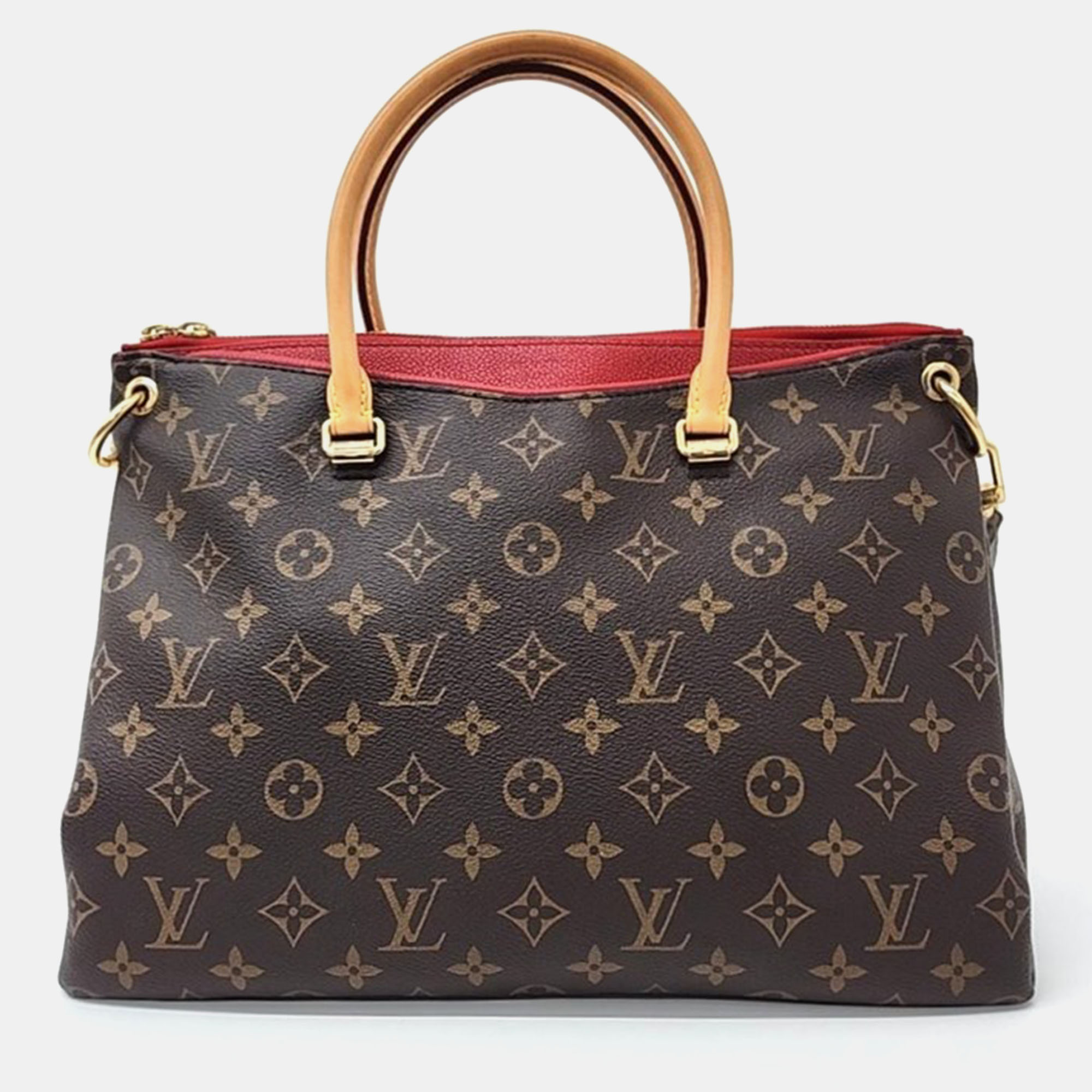 

Louis Vuitton Red Monogram Canvas Pallas Tote Bag, Brown