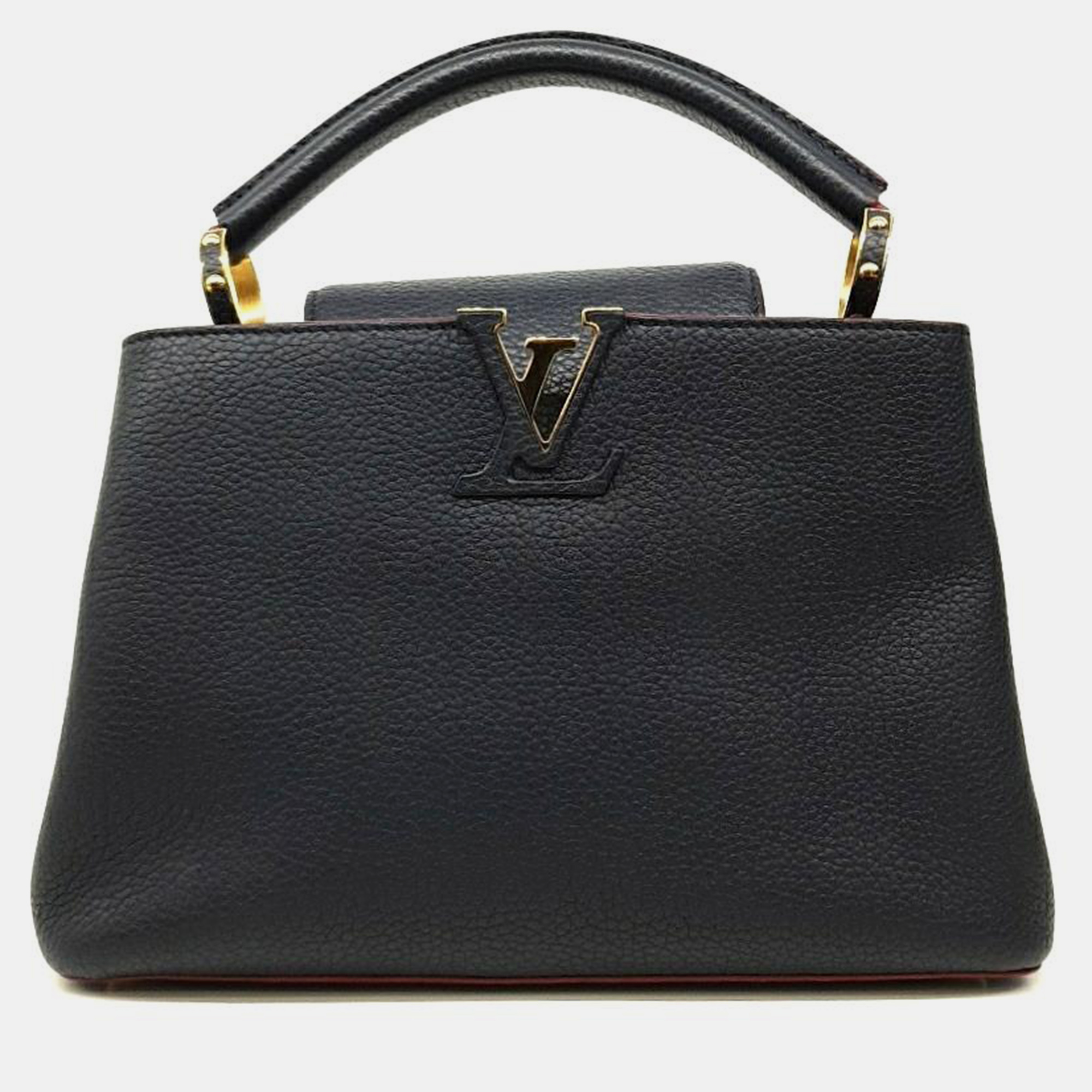 

Louis Vuitton Navy Blue Leather Capucines BB Top Handle Bag, Black
