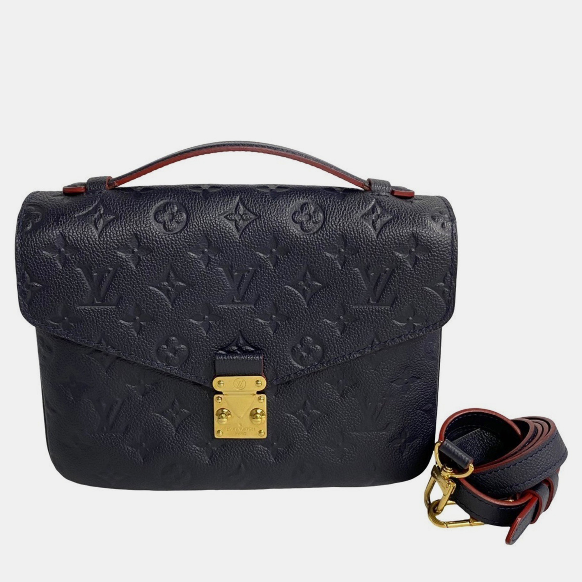 

Louis Vuitton Black Marine Rouge Monogram Empreinte Leather Pochette Metis Bag