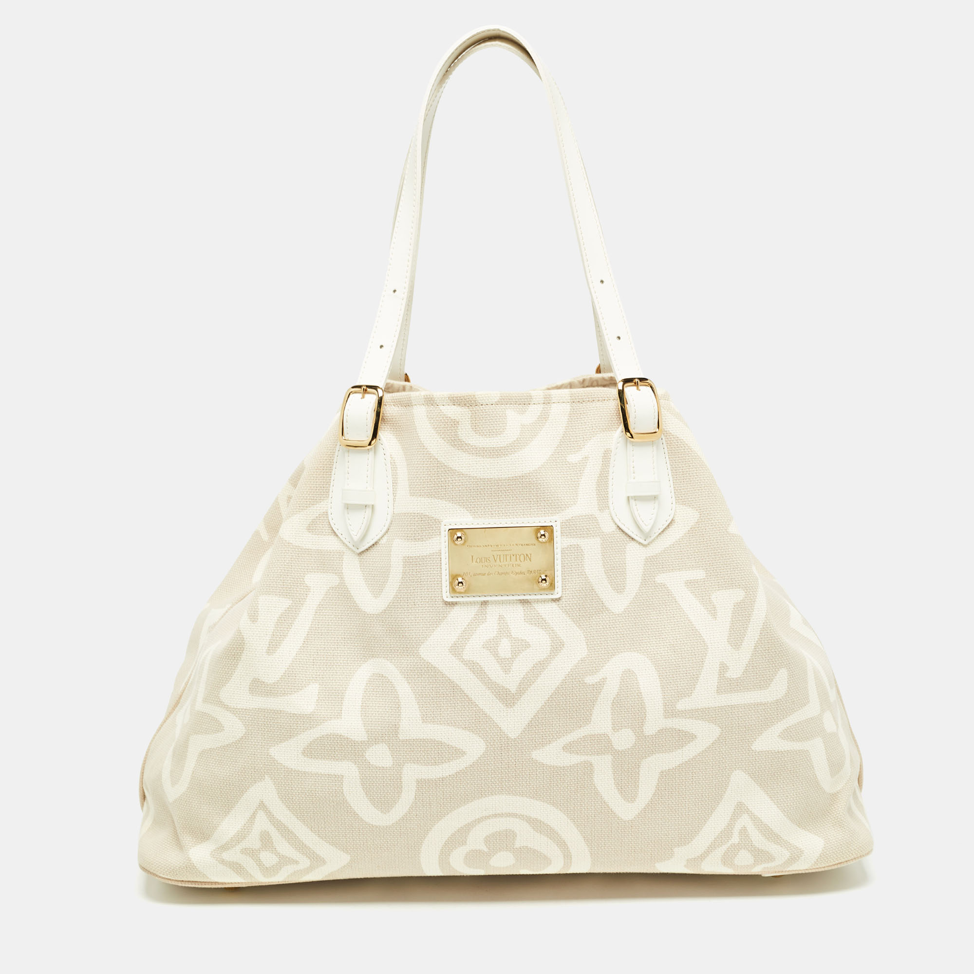 

Louis Vuitton White/Beige Canvas Tahitienne Cabas Bag