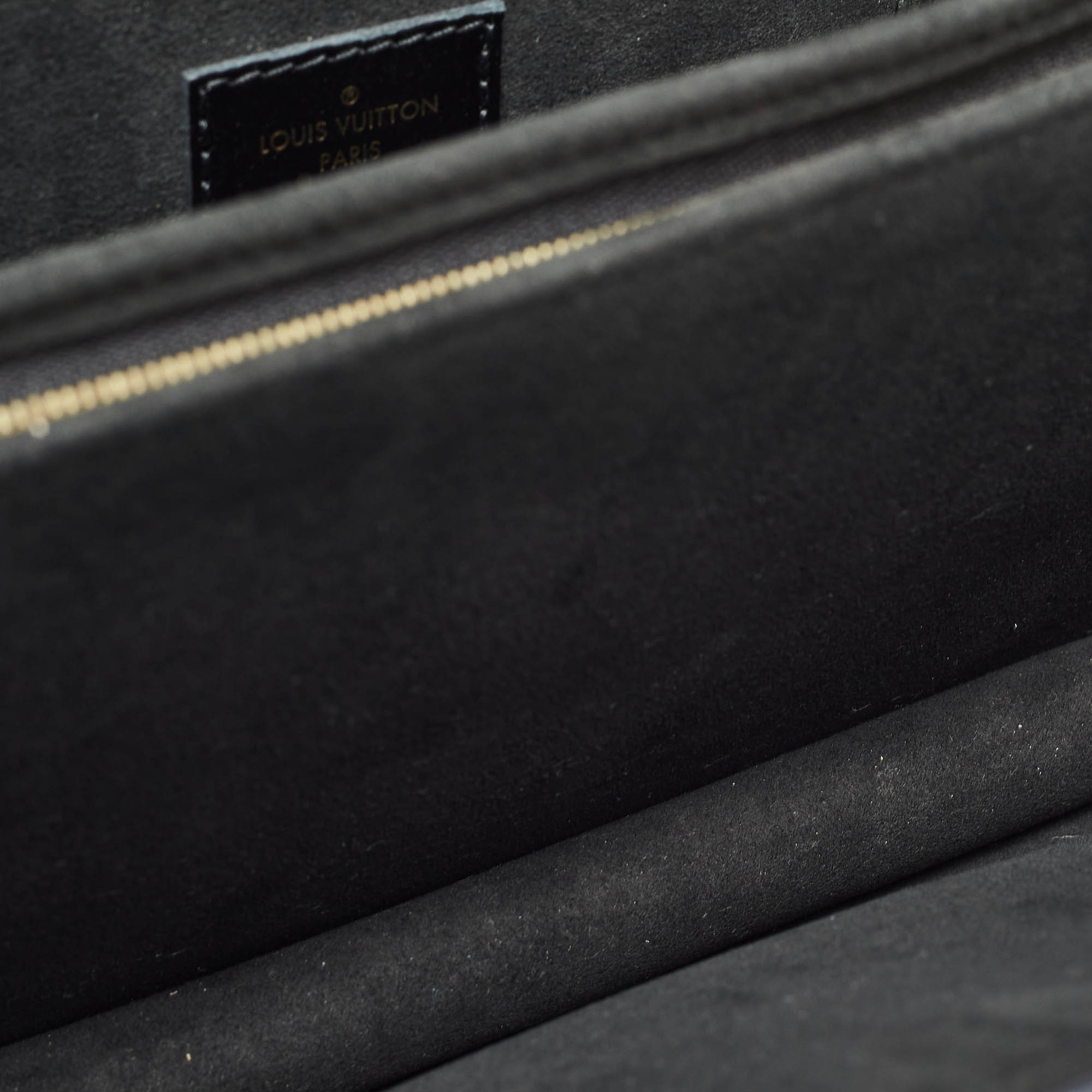 Louis Vuitton Black Leather Dauphine MM Bag 