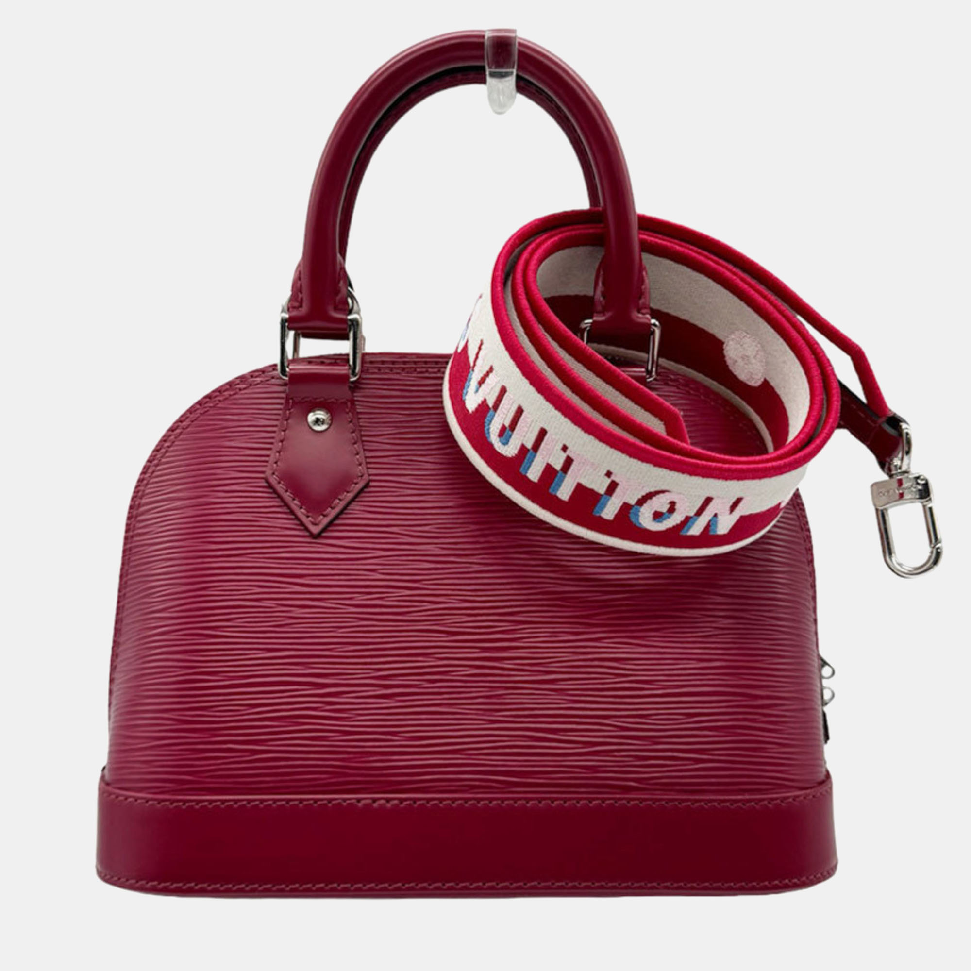 

Louis Vuitton Raspberry Epi Leather Jacquard Alma BB Satchel Bag, Red
