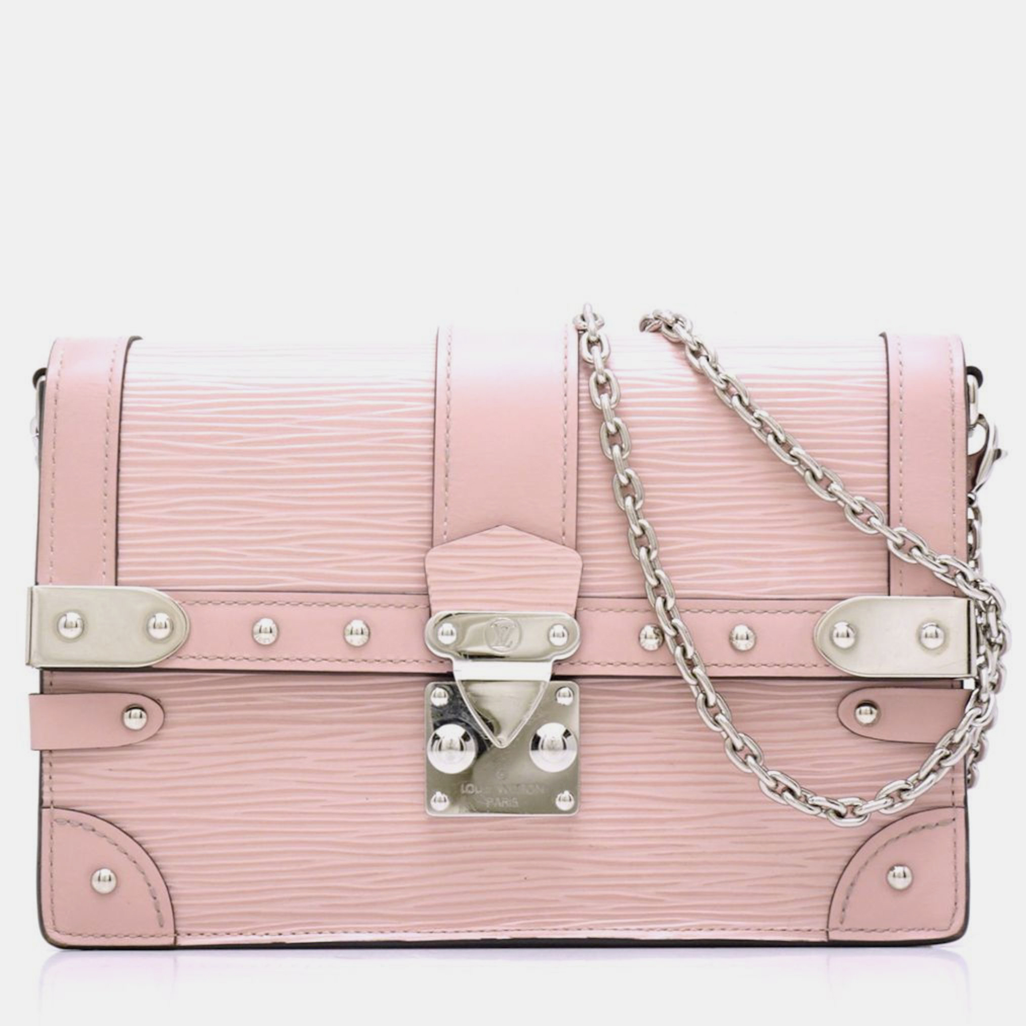 

Louis Vuitton Rose Ballerine Epi Leather Trunk Chain Wallet, Pink