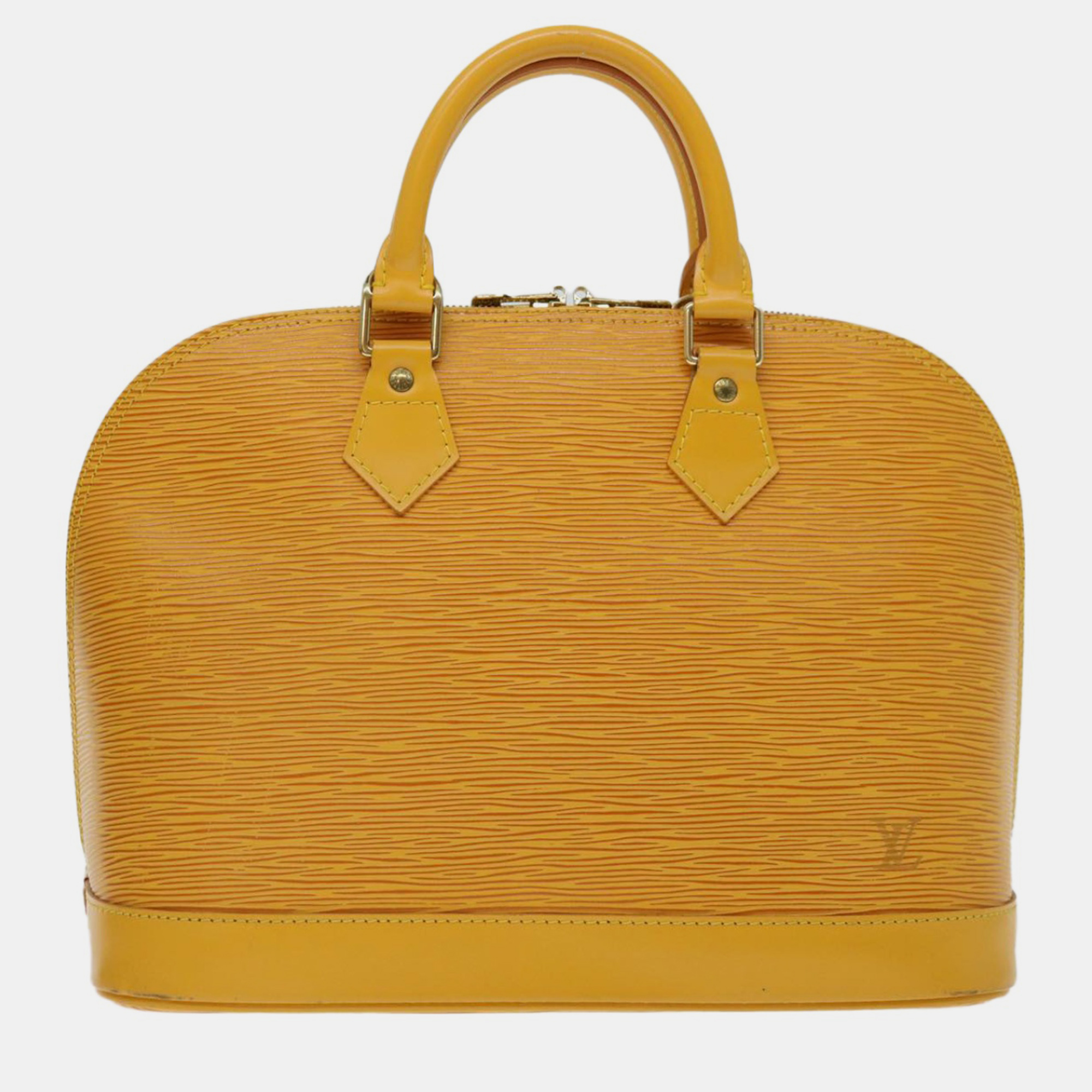 Pre-owned Louis Vuitton Yellow Epi Leather Alma Pm Satchel