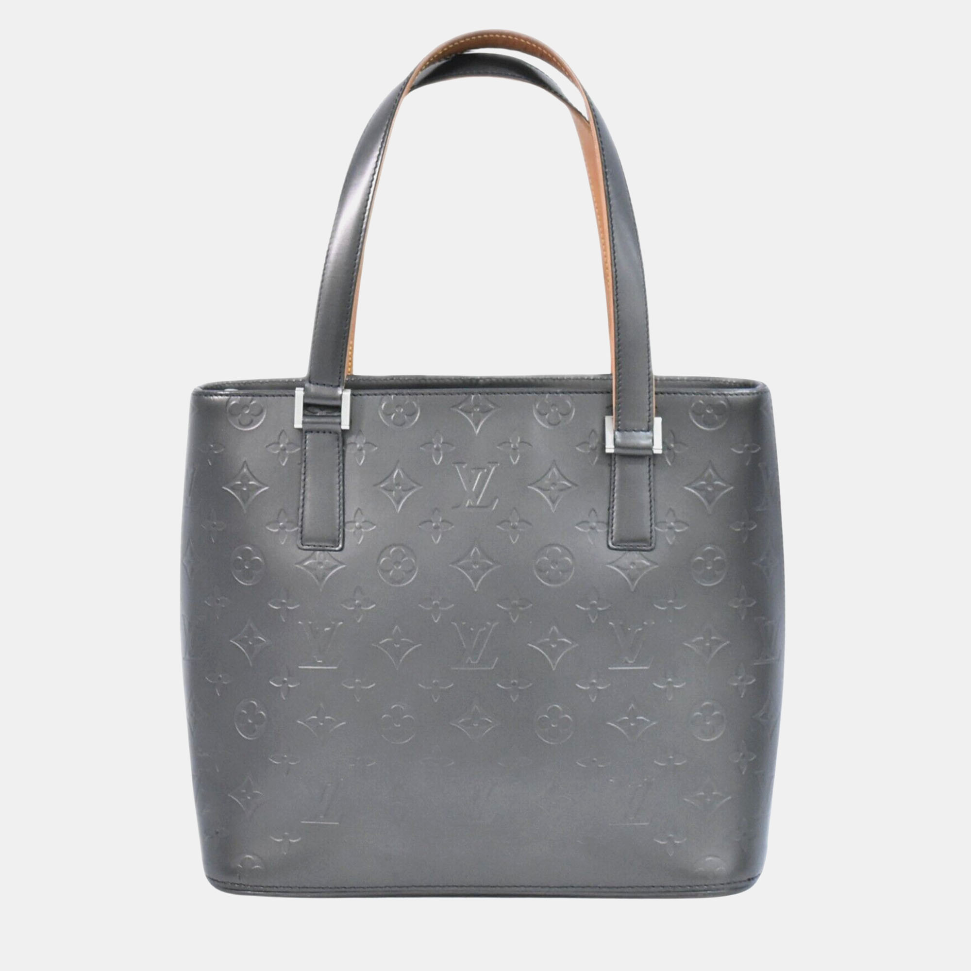 

Louis Vuitton Grey Patent Leather Stockton Tote Bag