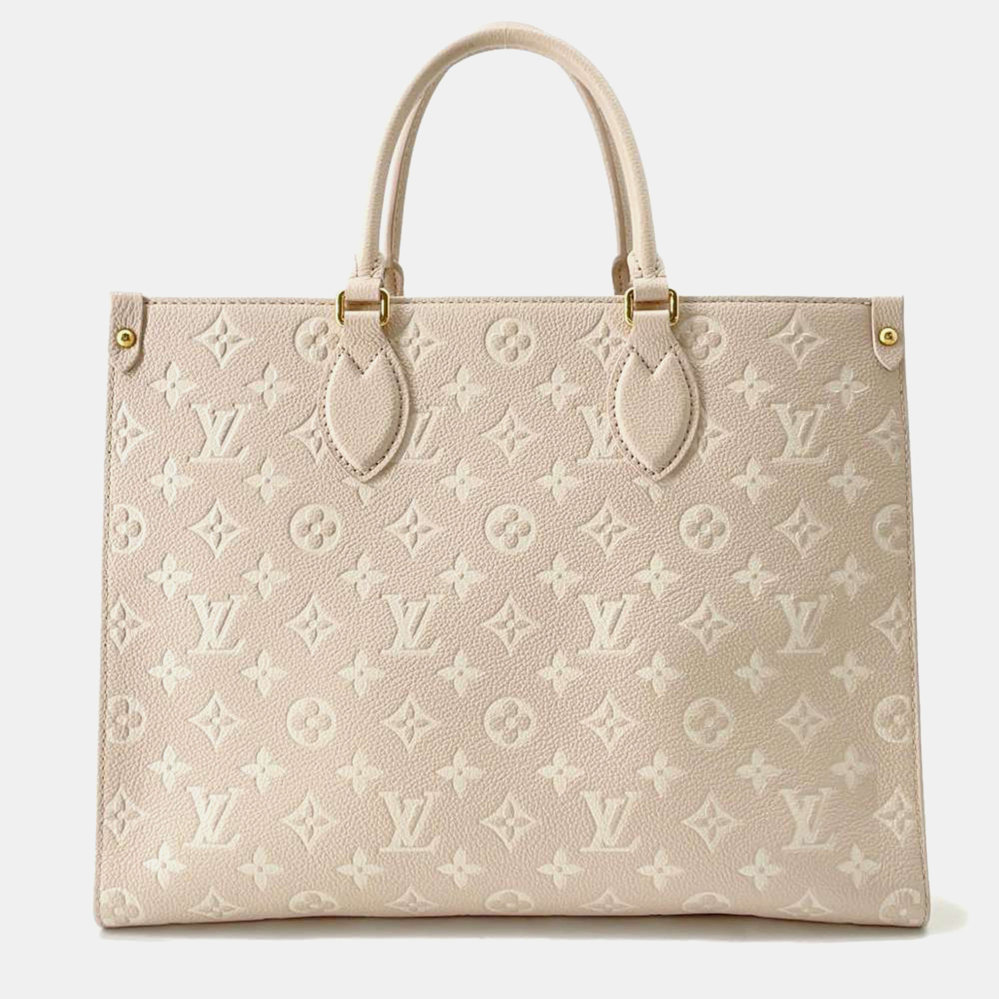 

Louis Vuitton Beige Monogram Empreinte Leather Onthego MM Bag