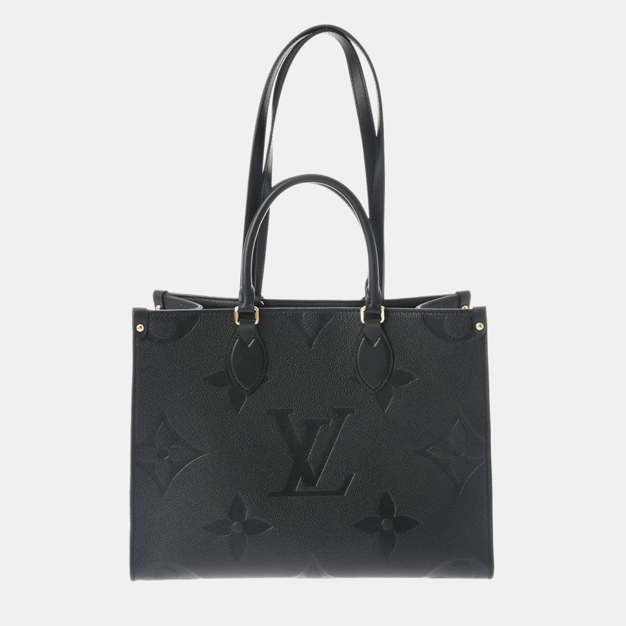 

Louis Vuitton Black Leather  Onthego Tote Bag