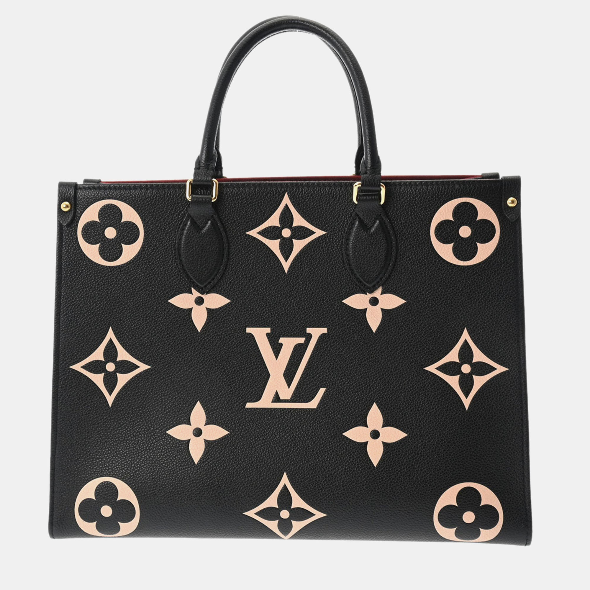 

Louis Vuitton Black/Beige Leather  Onthego Tote Bag