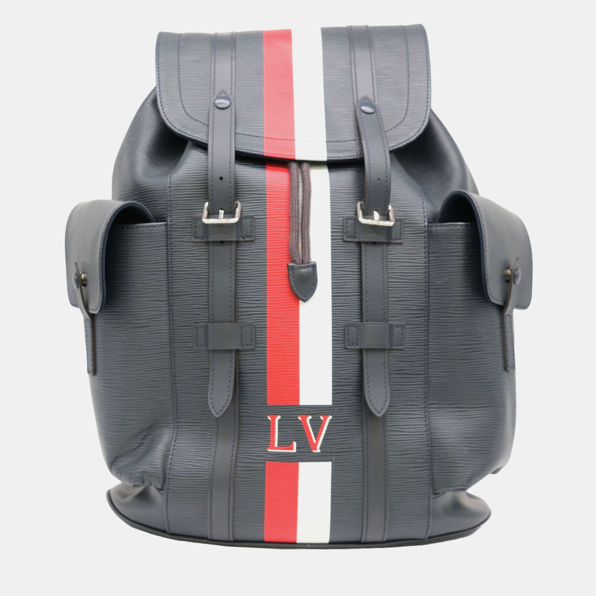 

Louis Vuitton Navy Stripes Epi Leather Christopher Backpack, Navy blue