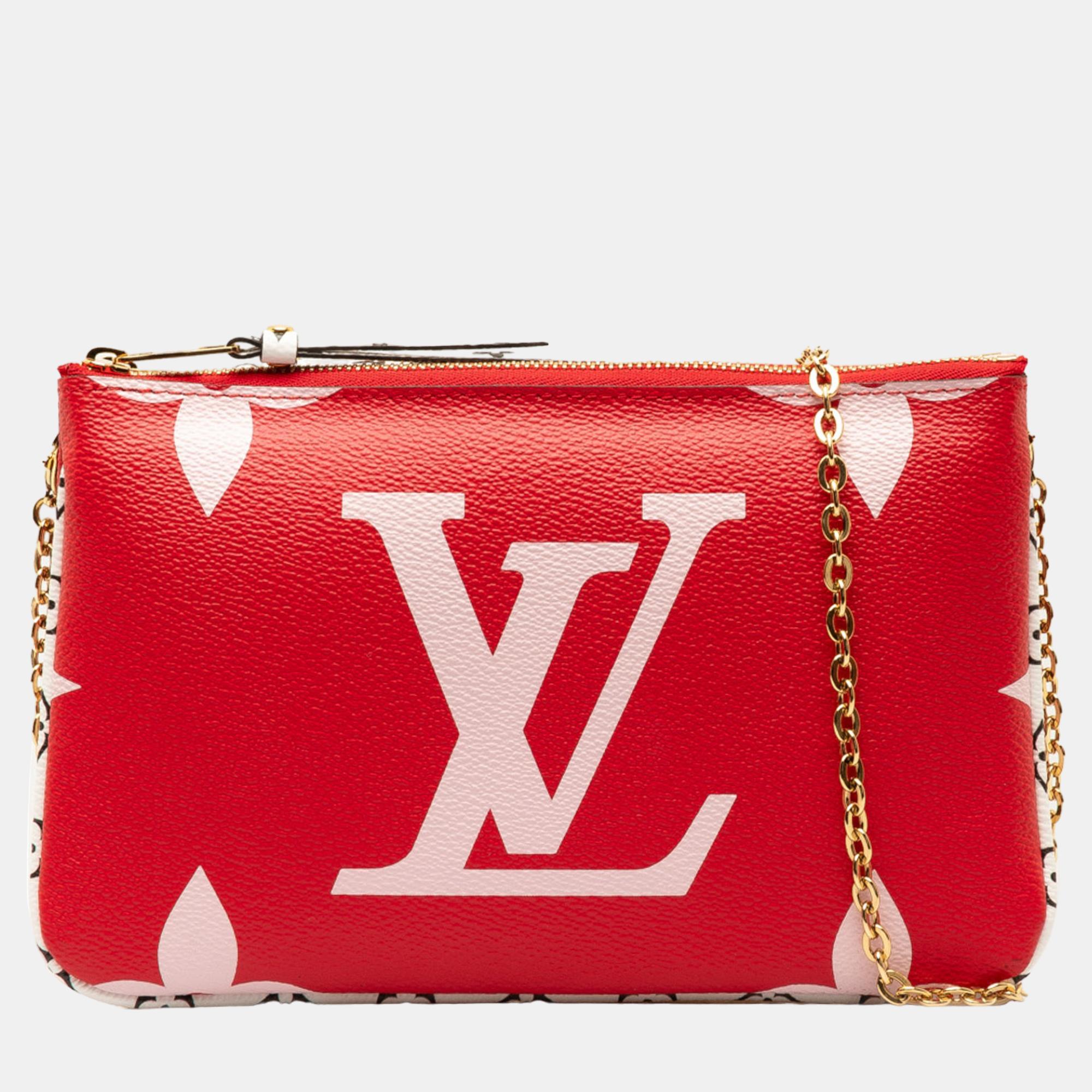 

Louis Vuitton Red Monogram Giant Jungle Pochette Double Zip