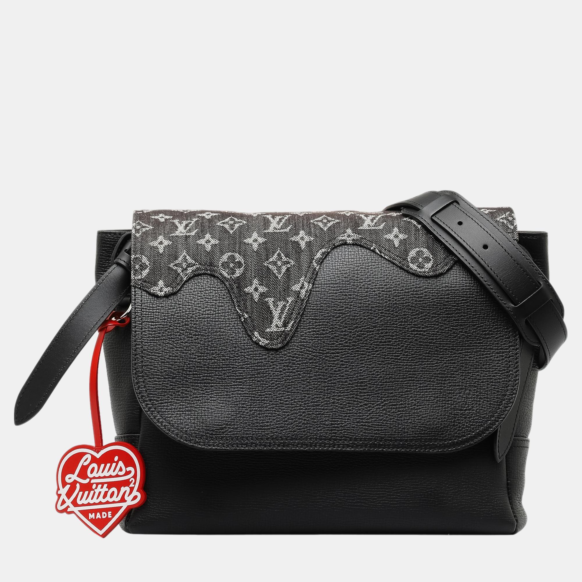 

Louis Vuitton x Nigo Besace Tokyo Monogram Denim Taurillon Messenger Bag, Black
