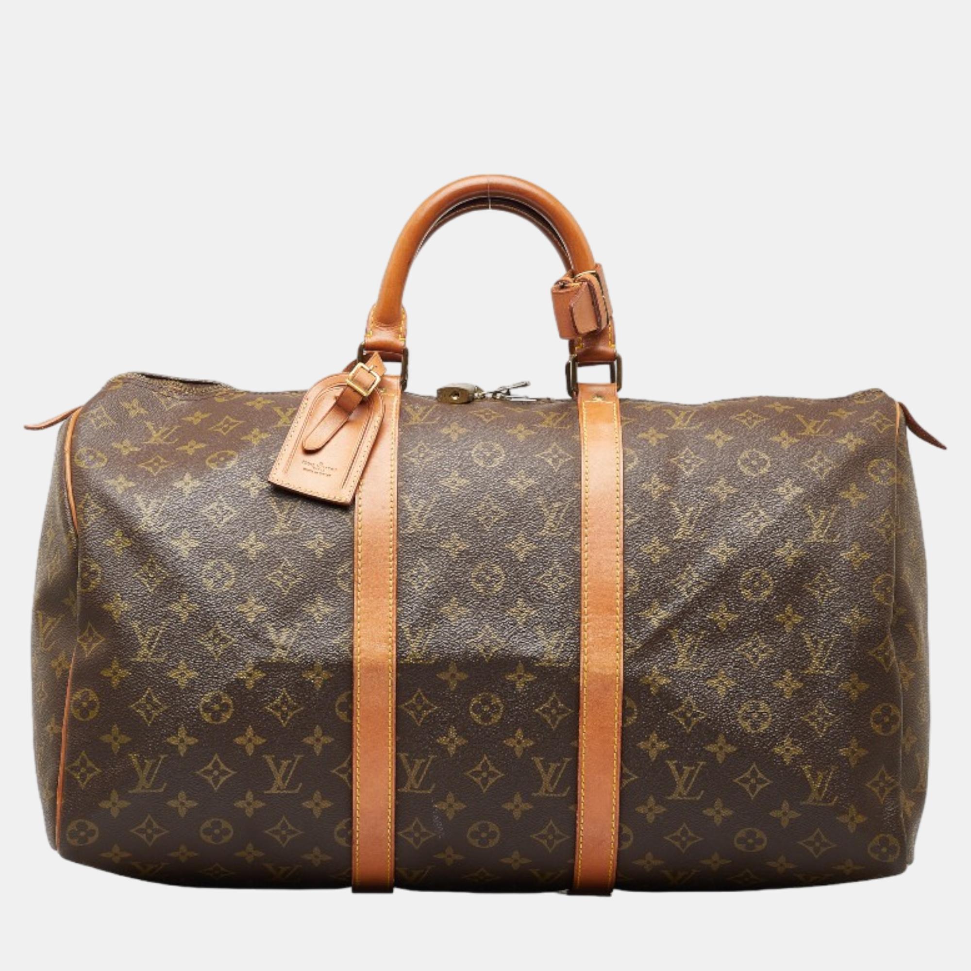 

Louis Vuitton Brown Monogram Canvas Keepall 50 Travel Bag