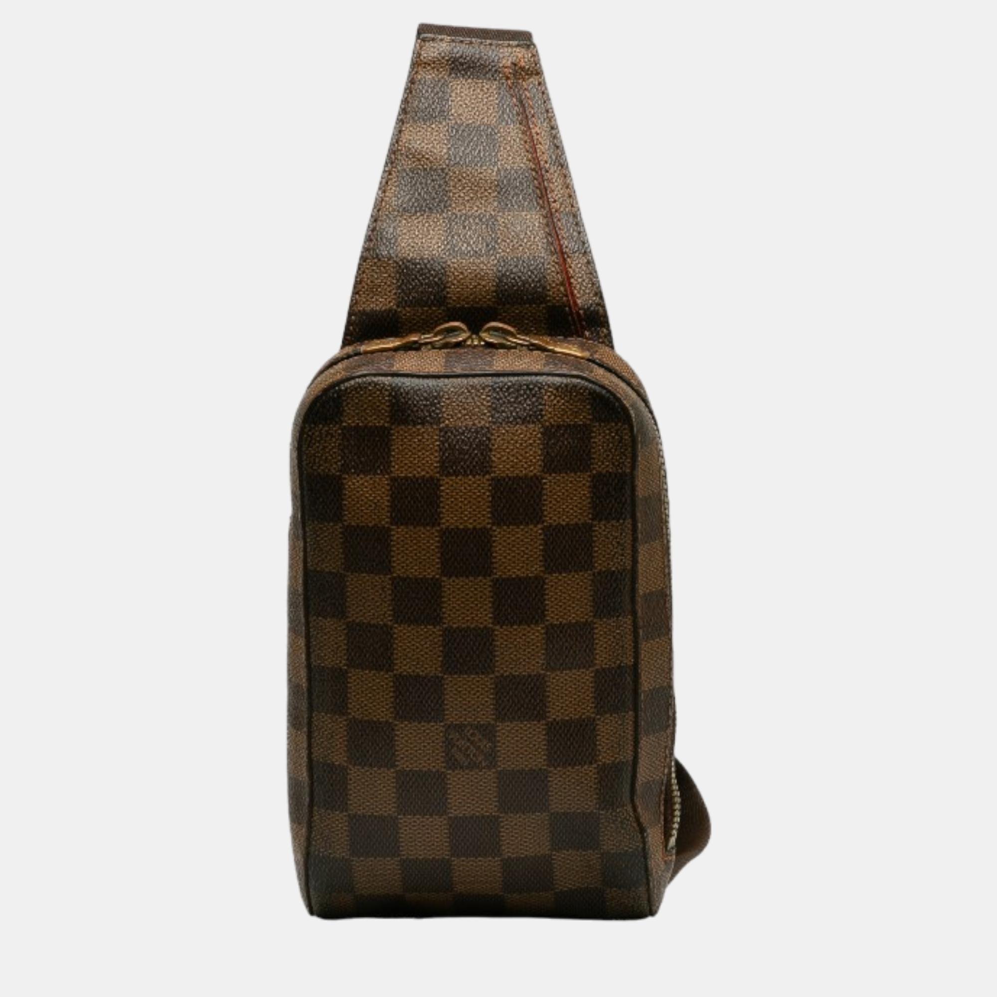 

Louis Vuitton Brown Canvas Damier Ebene Geronimos Shoulder Bag