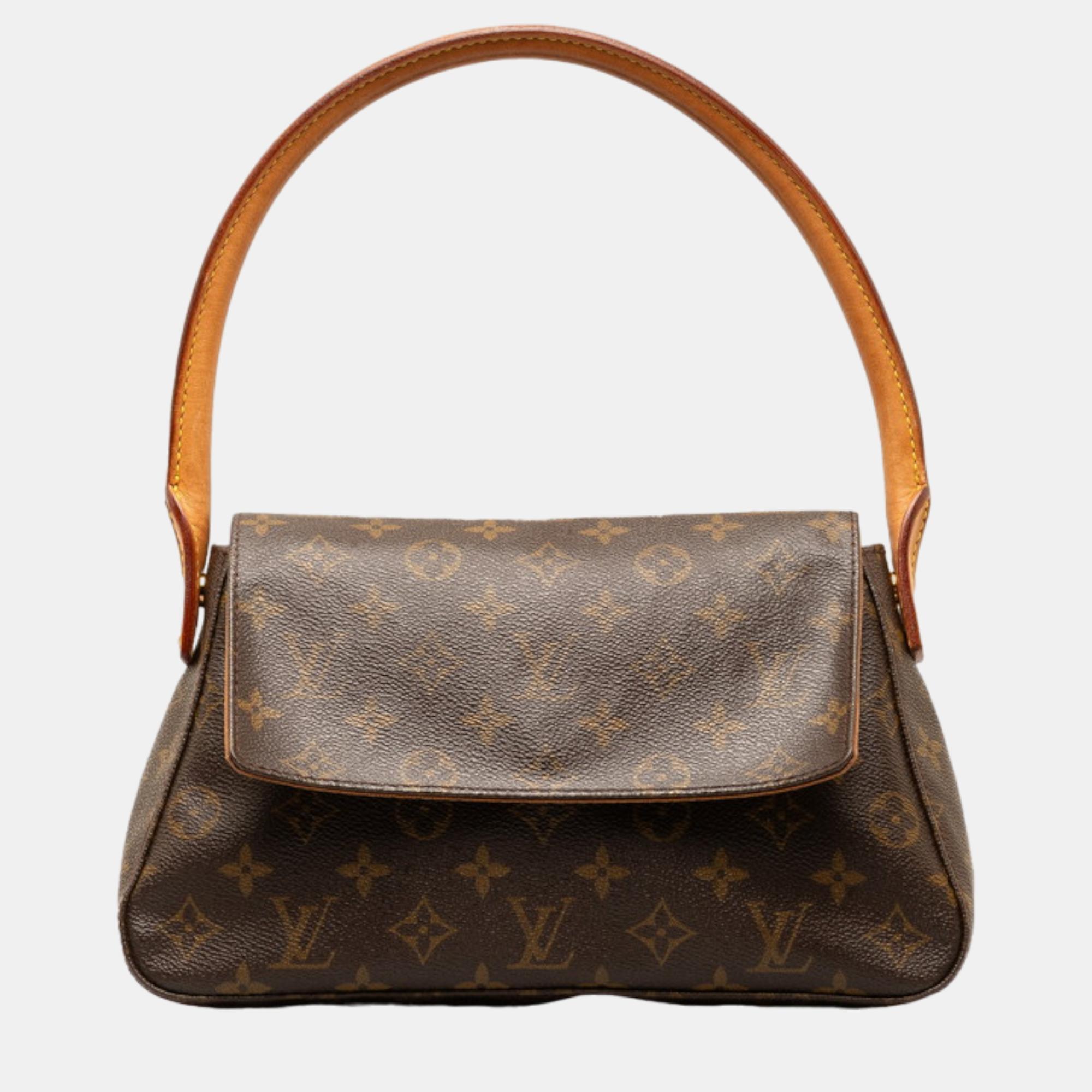 

Louis Vuitton Brown Canvas Mini Looping Shoulder Bag