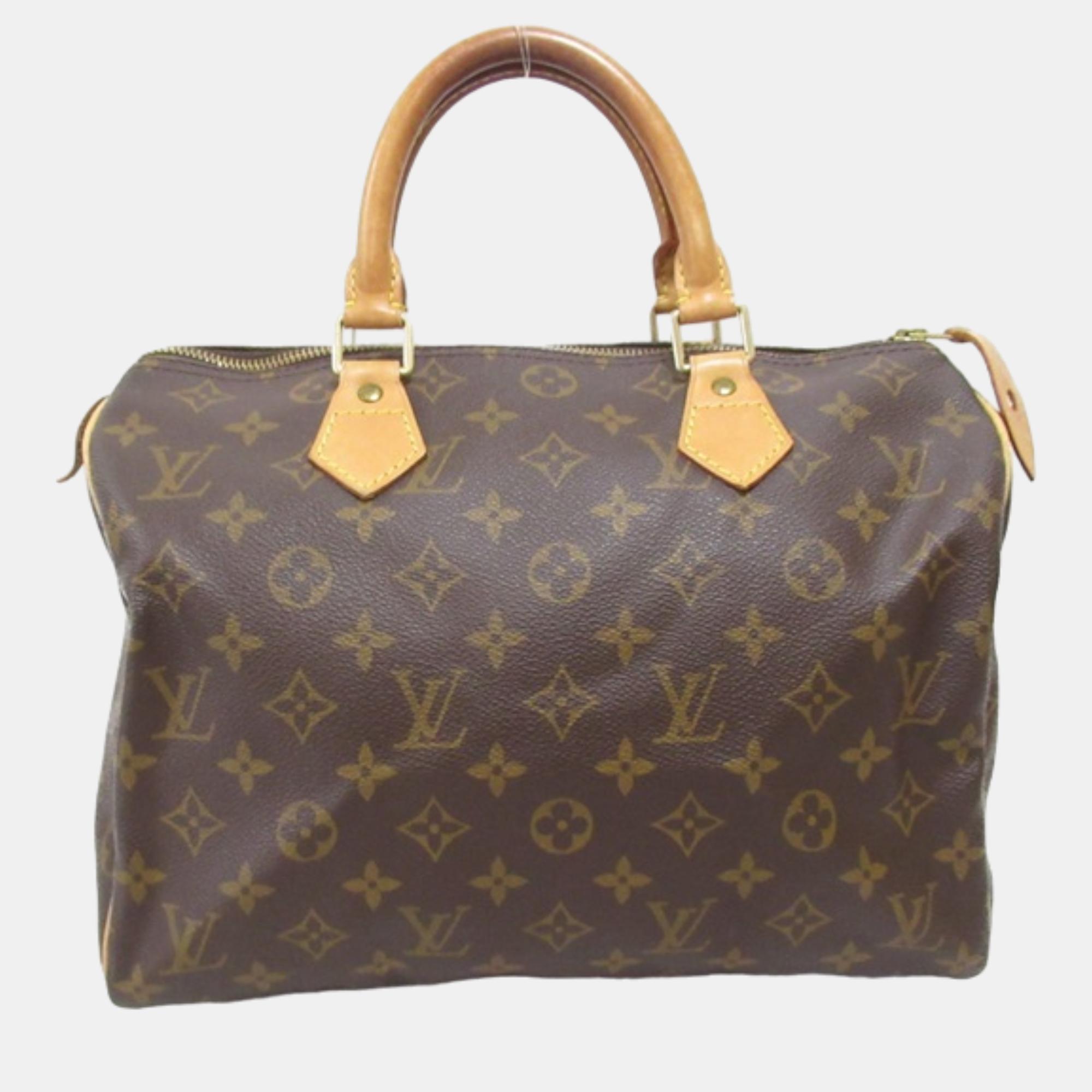 

Louis Vuitton Brown Canvas 30 Speedy Satchel Bag