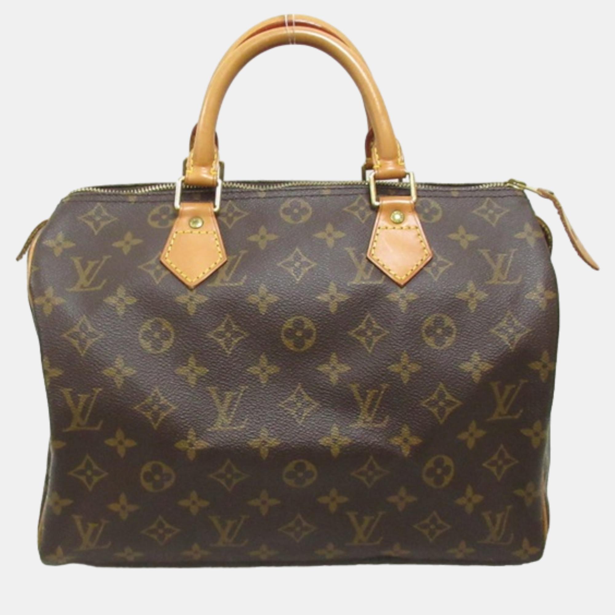 

Louis Vuitton Brown Canvas 30 Speedy Satchel Bag