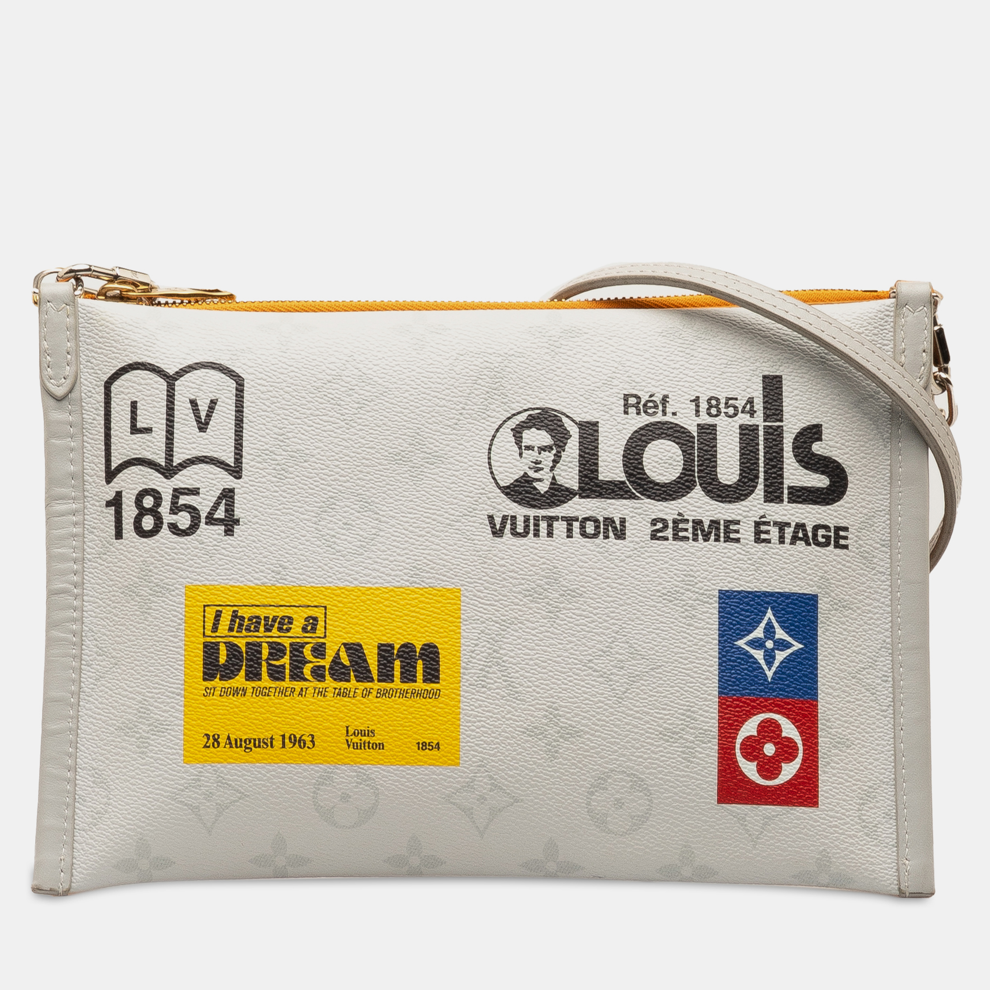 

Louis Vuitton Monogram Antartica Double Flat Messenger, Grey