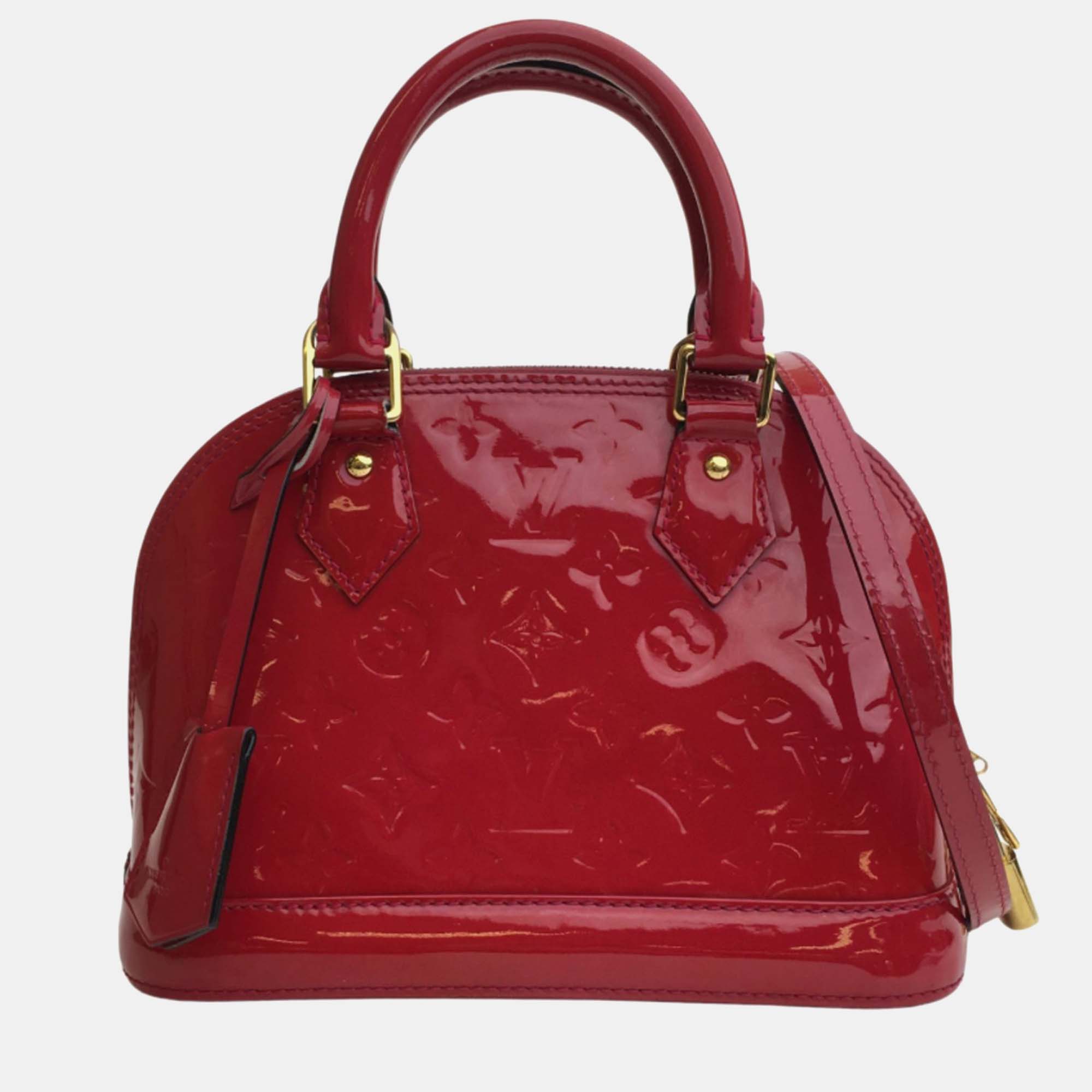 

Louis Vuitton Red Monogram Vernis Leather Alma BB Satchel