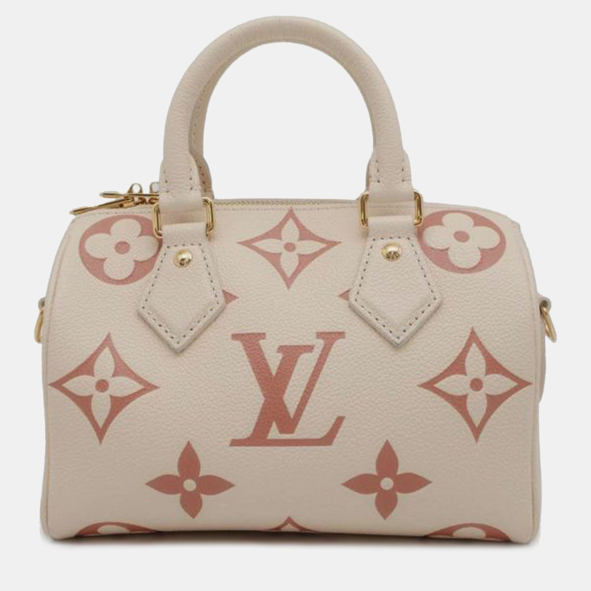 

Louis Vuitton Bicolor Monogram Giant Empreinte Speedy Bandouliere 20, Beige