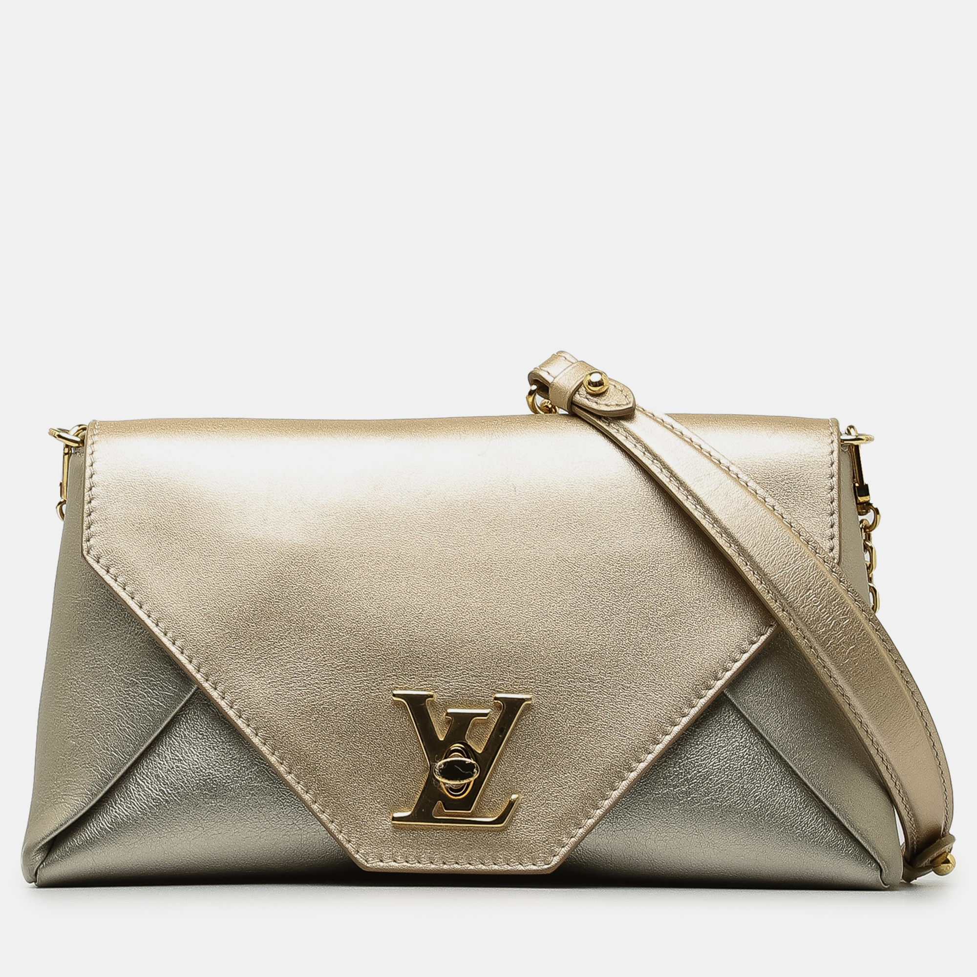 

Louis Vuitton Bicolor Metallic Calfskin Love Note Bag, Gold